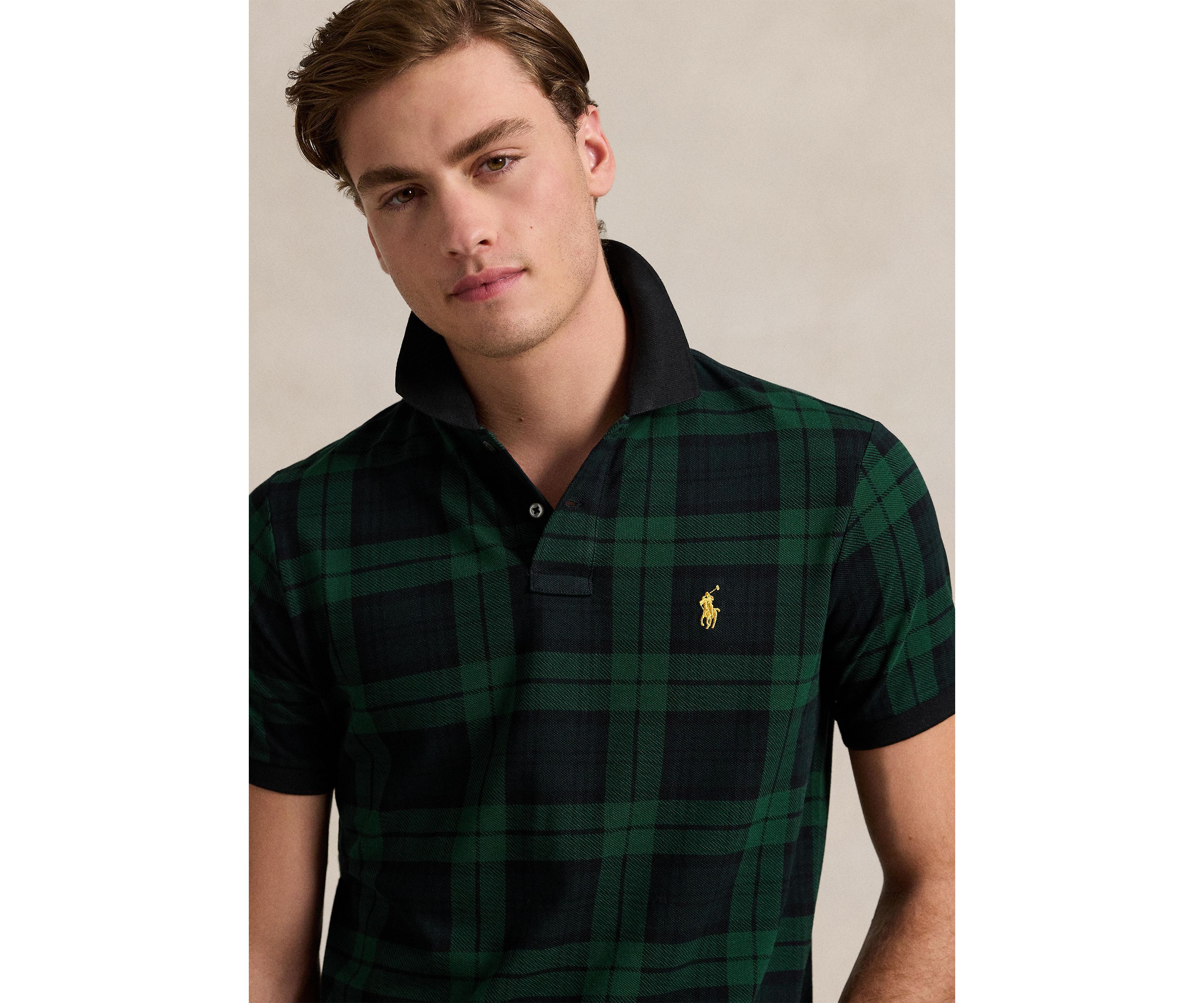 Standard Fit Plaid Polo Shirt