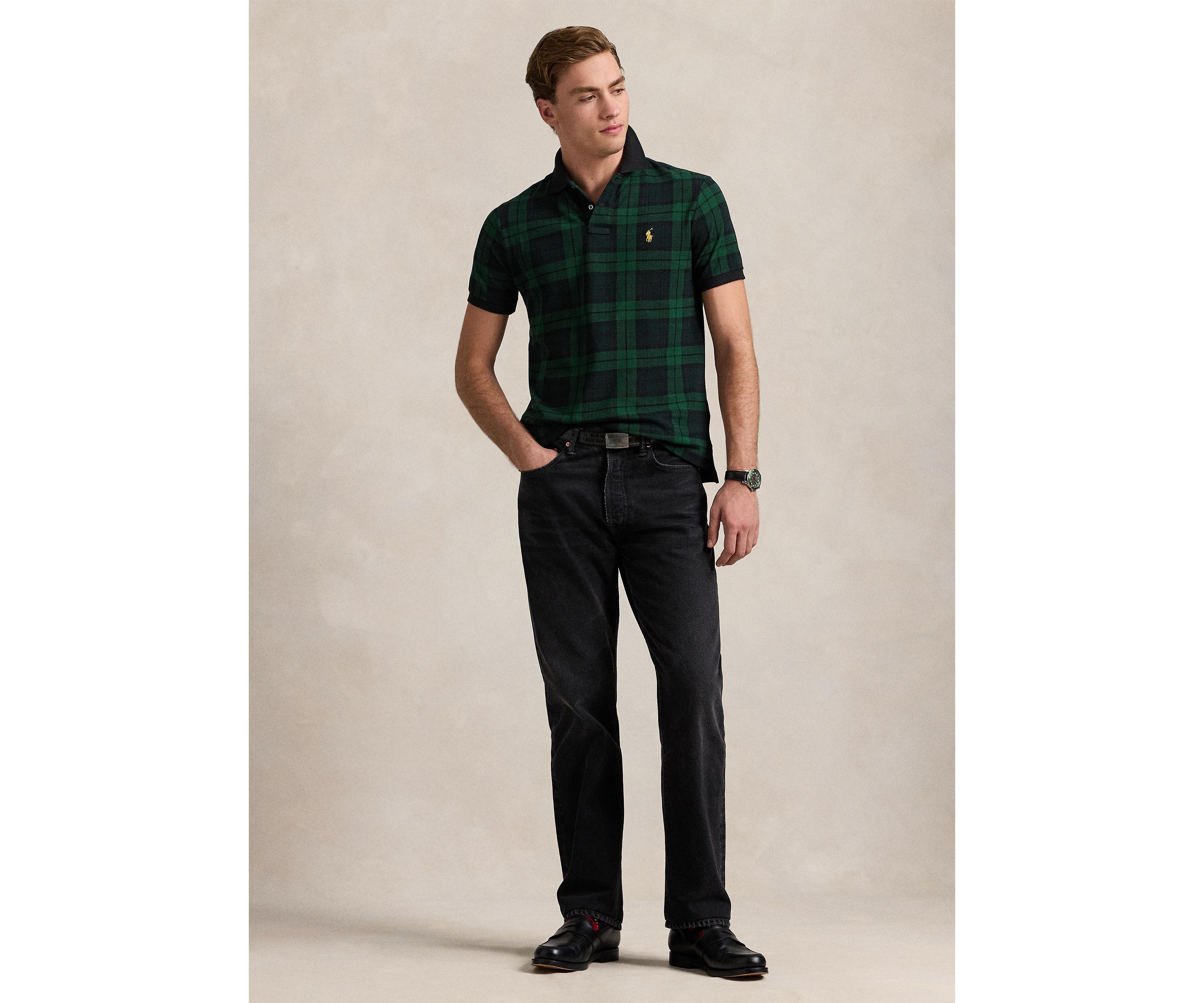 Standard Fit Plaid Polo Shirt