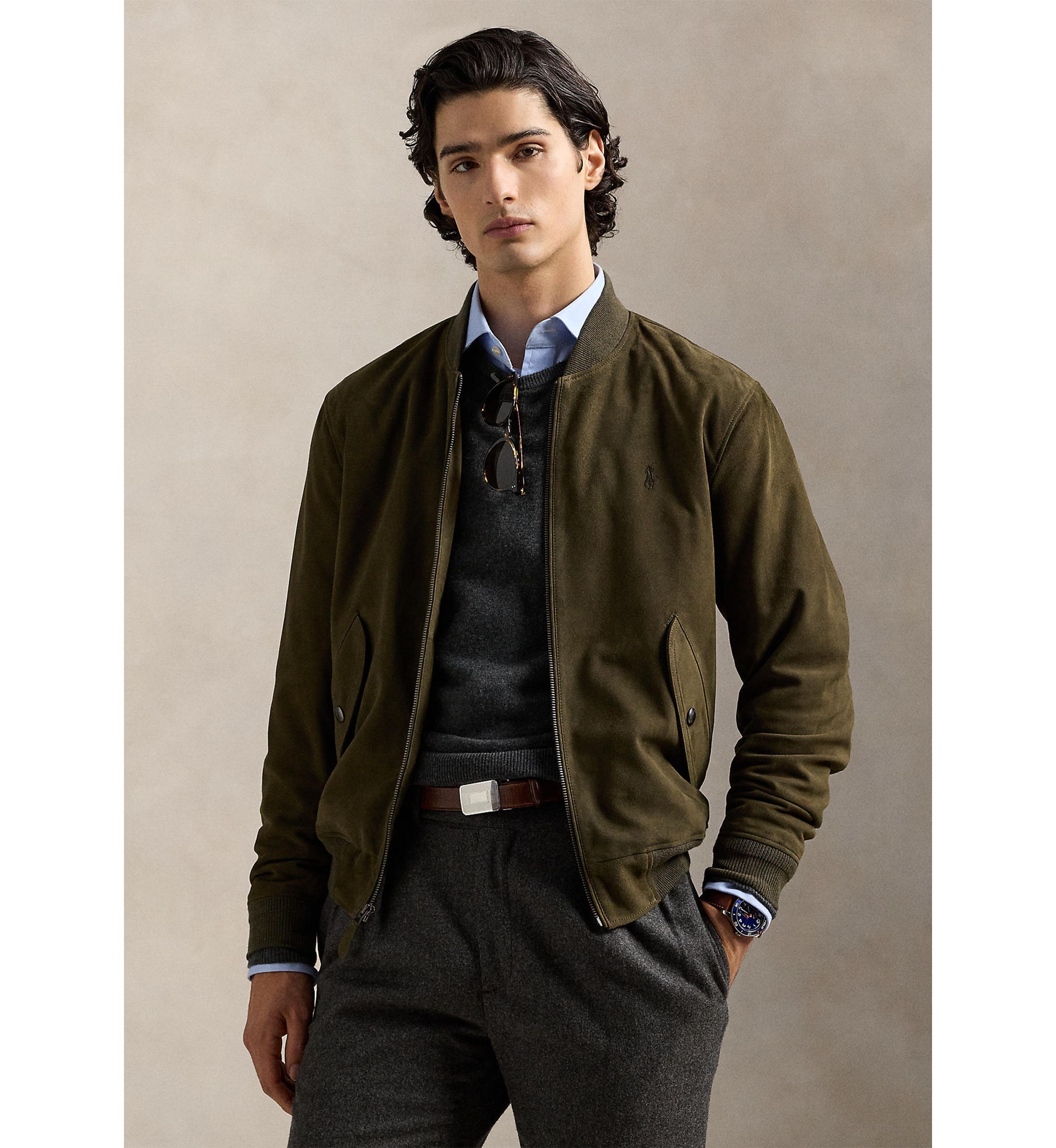 Suede Bomber Jacket