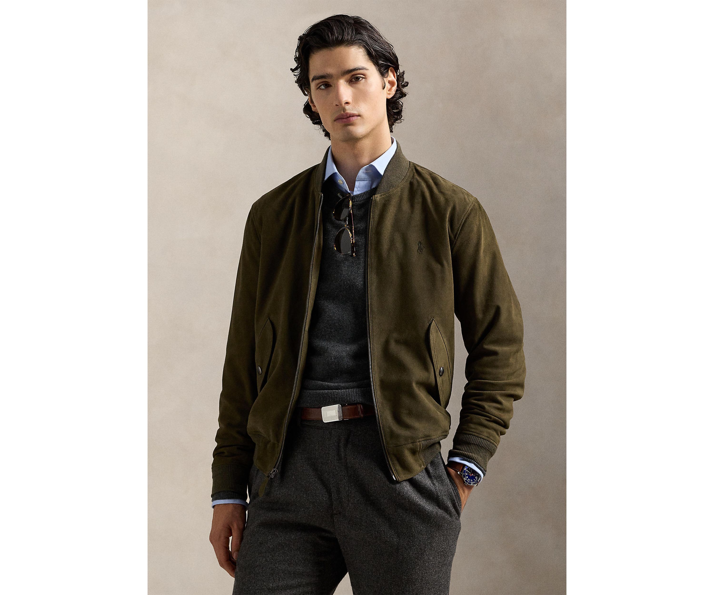 Suede Bomber Jacket