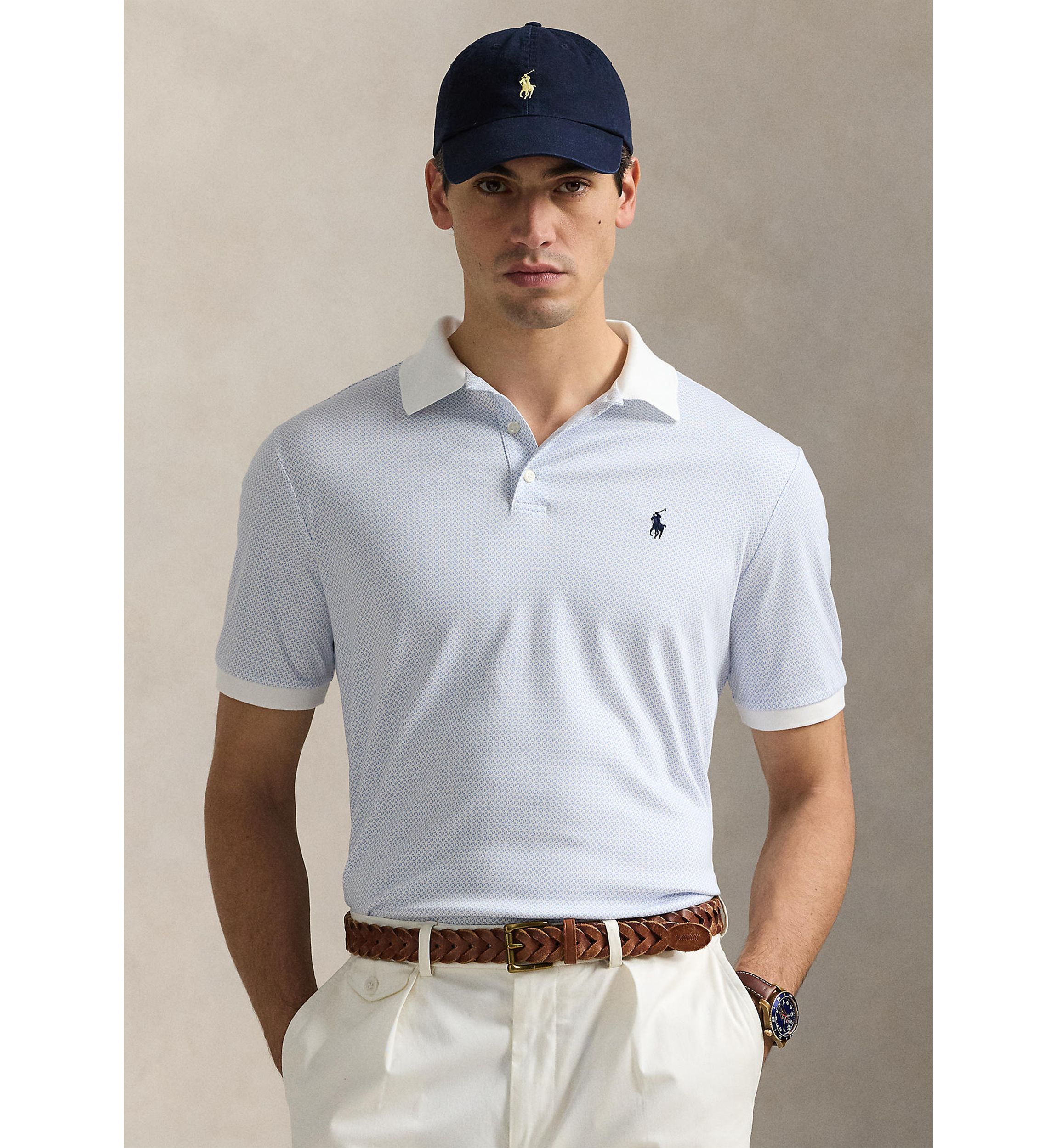 Classic Fit Print Soft Cotton Polo Shirt