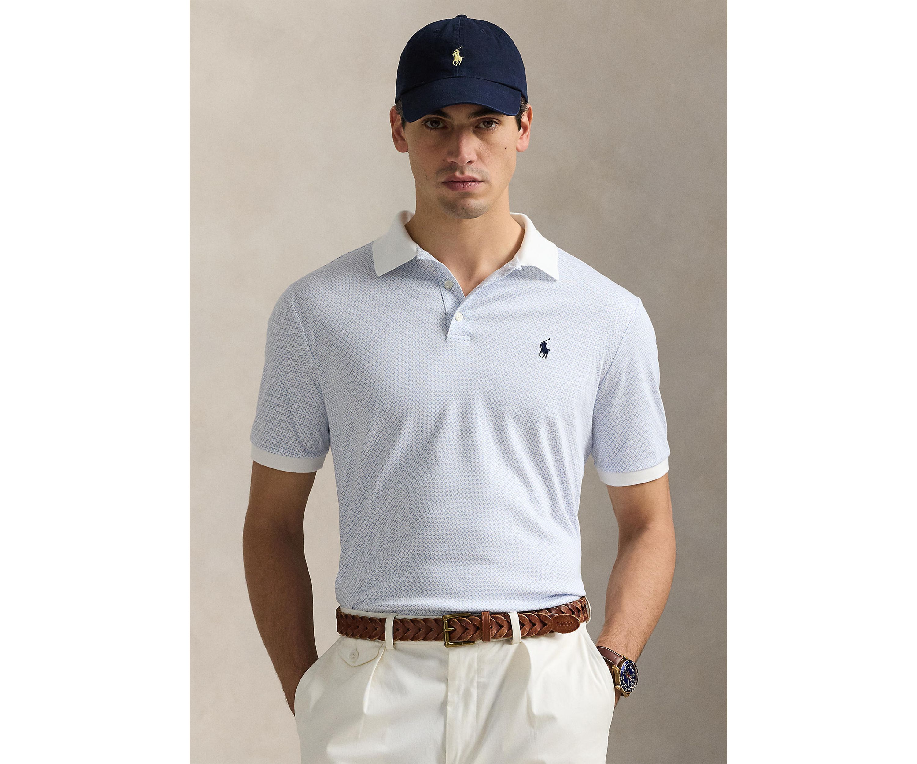 Classic Fit Print Soft Cotton Polo Shirt