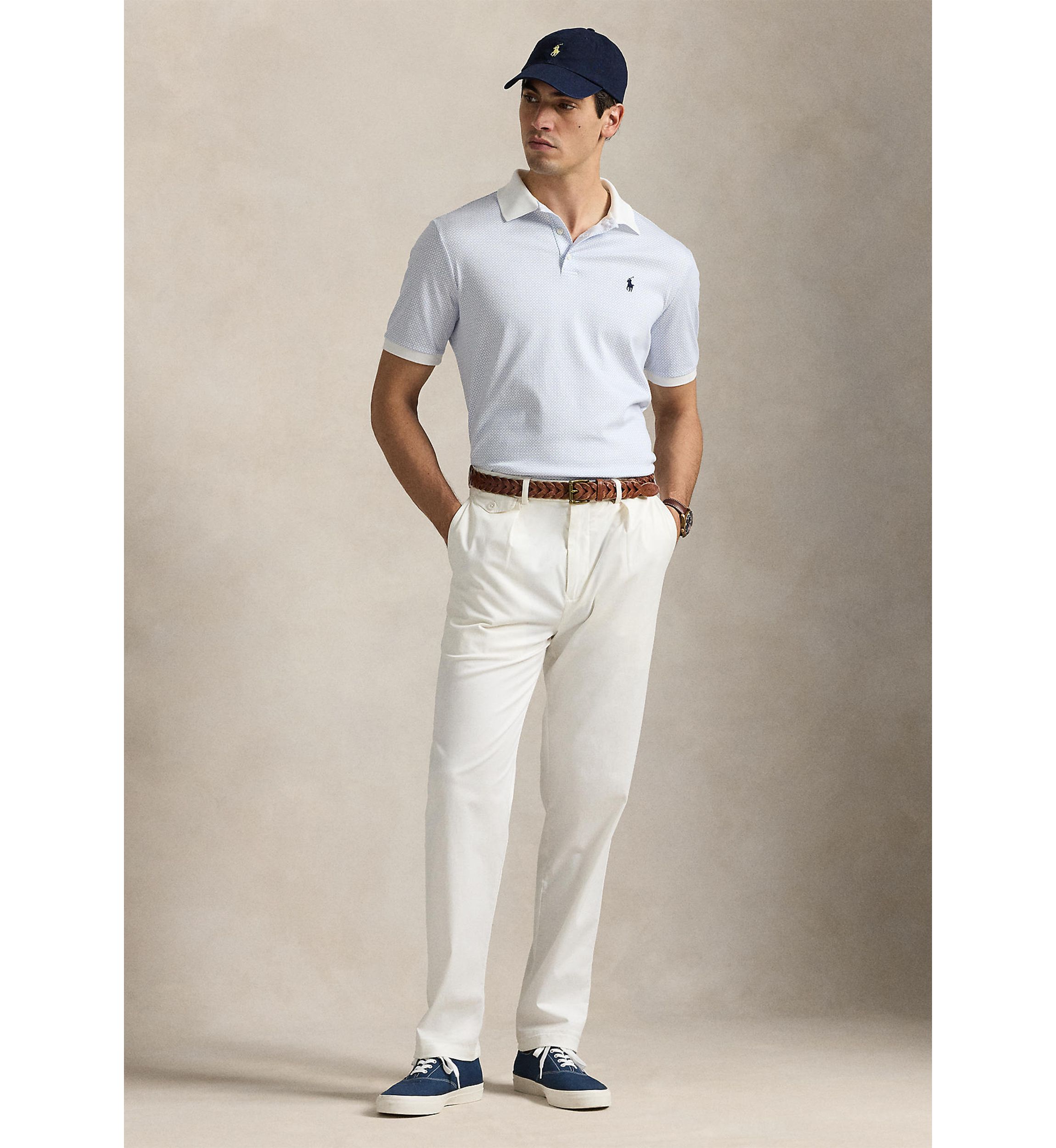 Classic Fit Print Soft Cotton Polo Shirt
