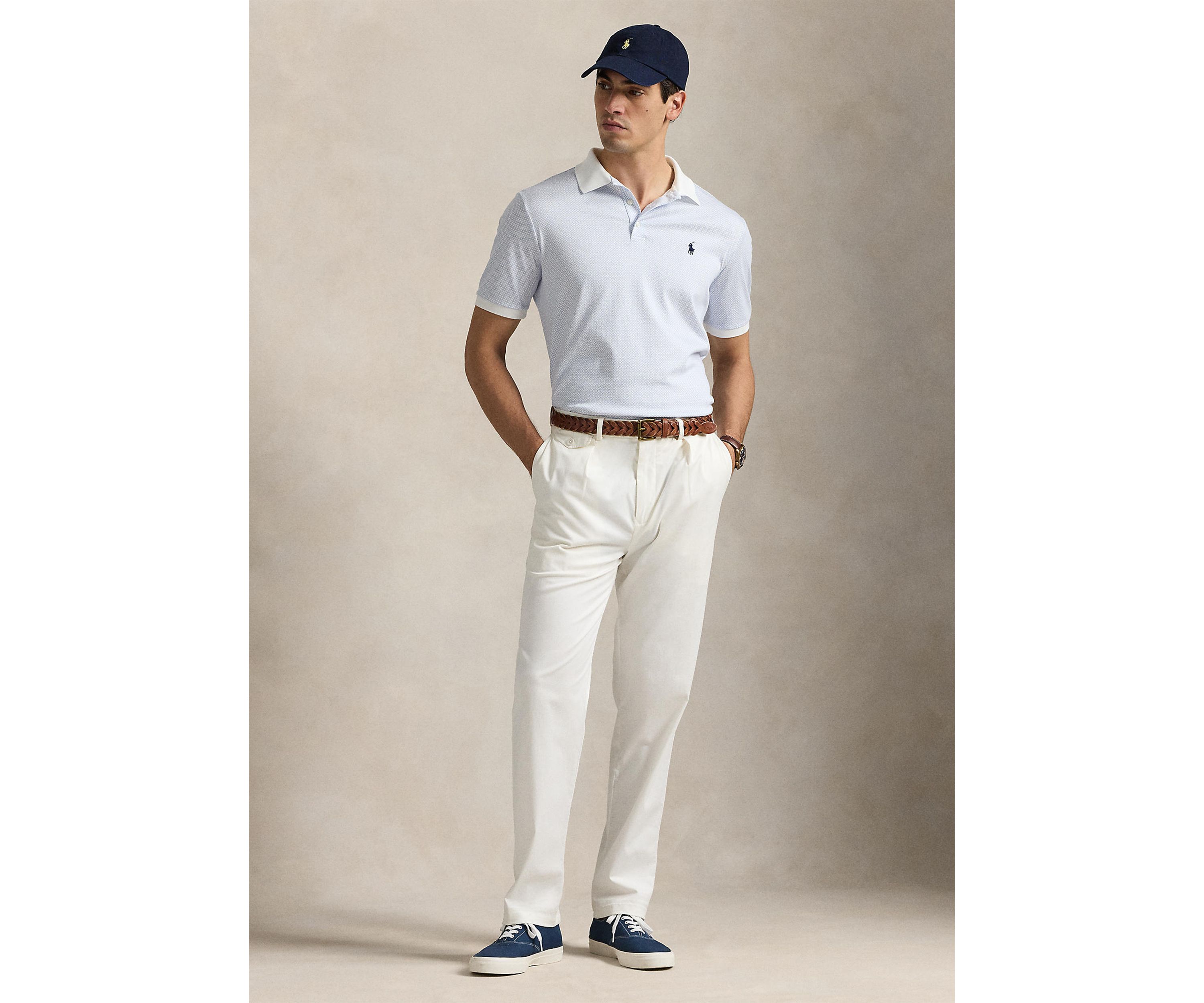 Classic Fit Print Soft Cotton Polo Shirt