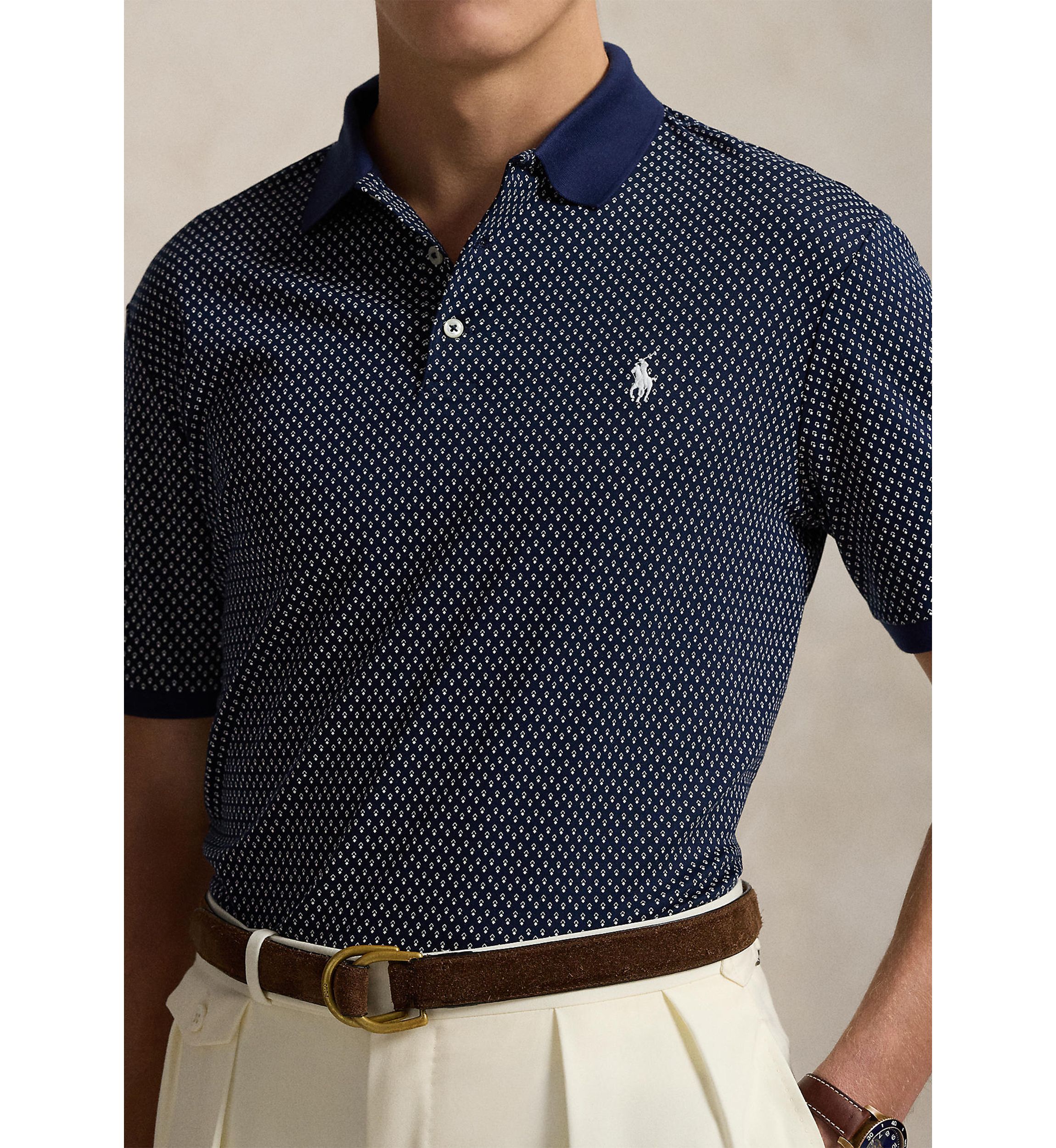 Classic Fit Print Soft Cotton Polo Shirt