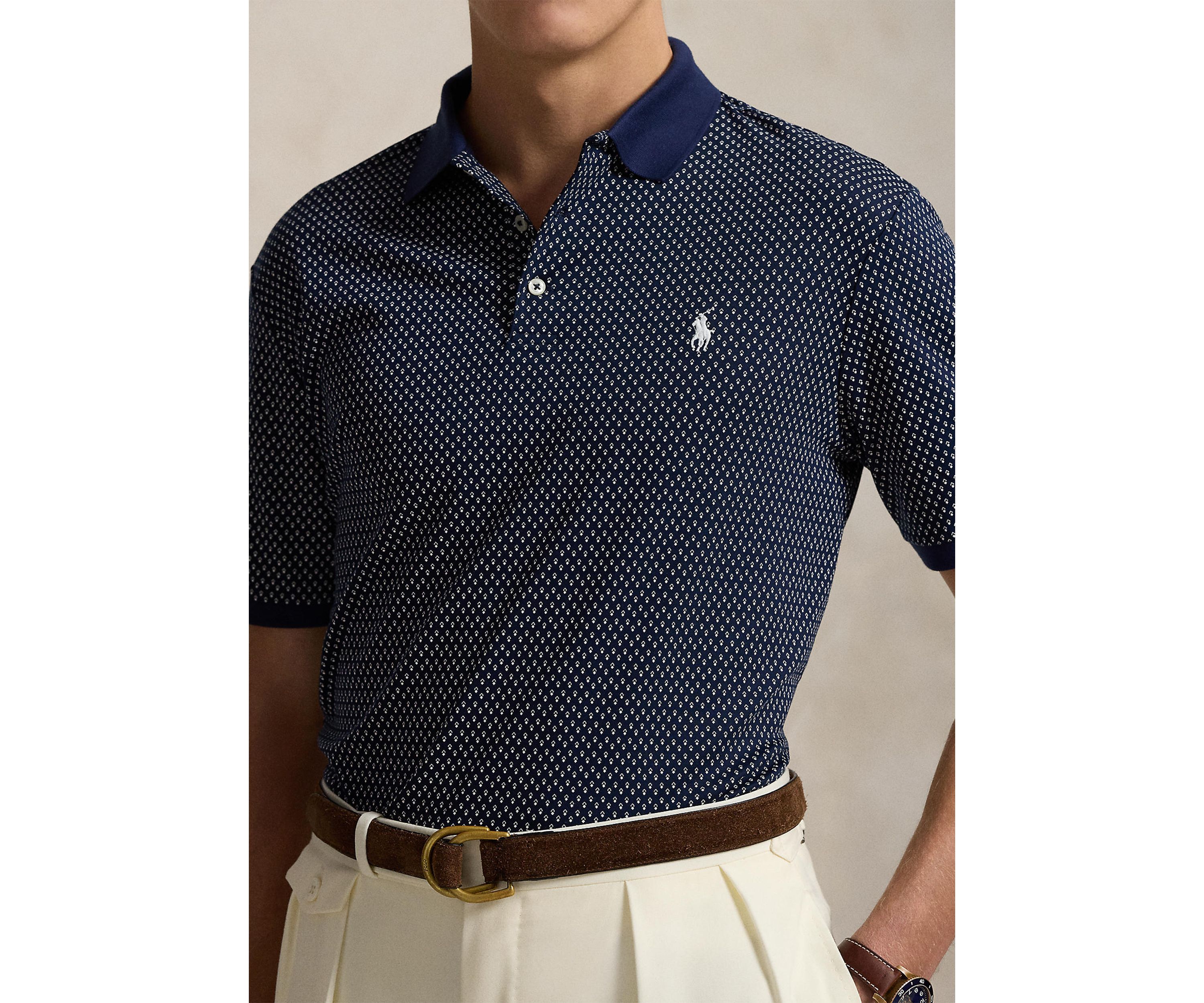 Classic Fit Print Soft Cotton Polo Shirt