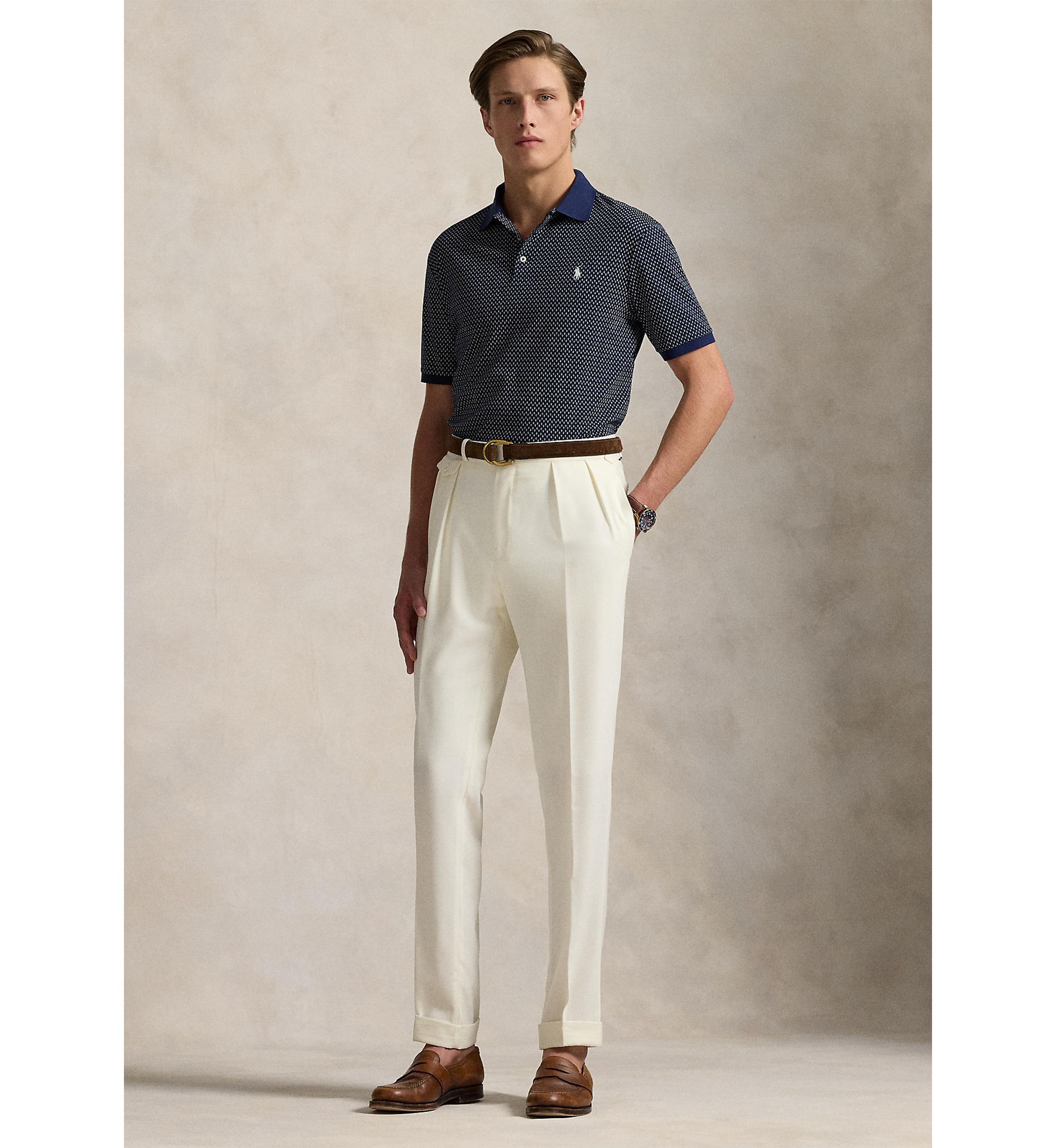 Classic Fit Print Soft Cotton Polo Shirt