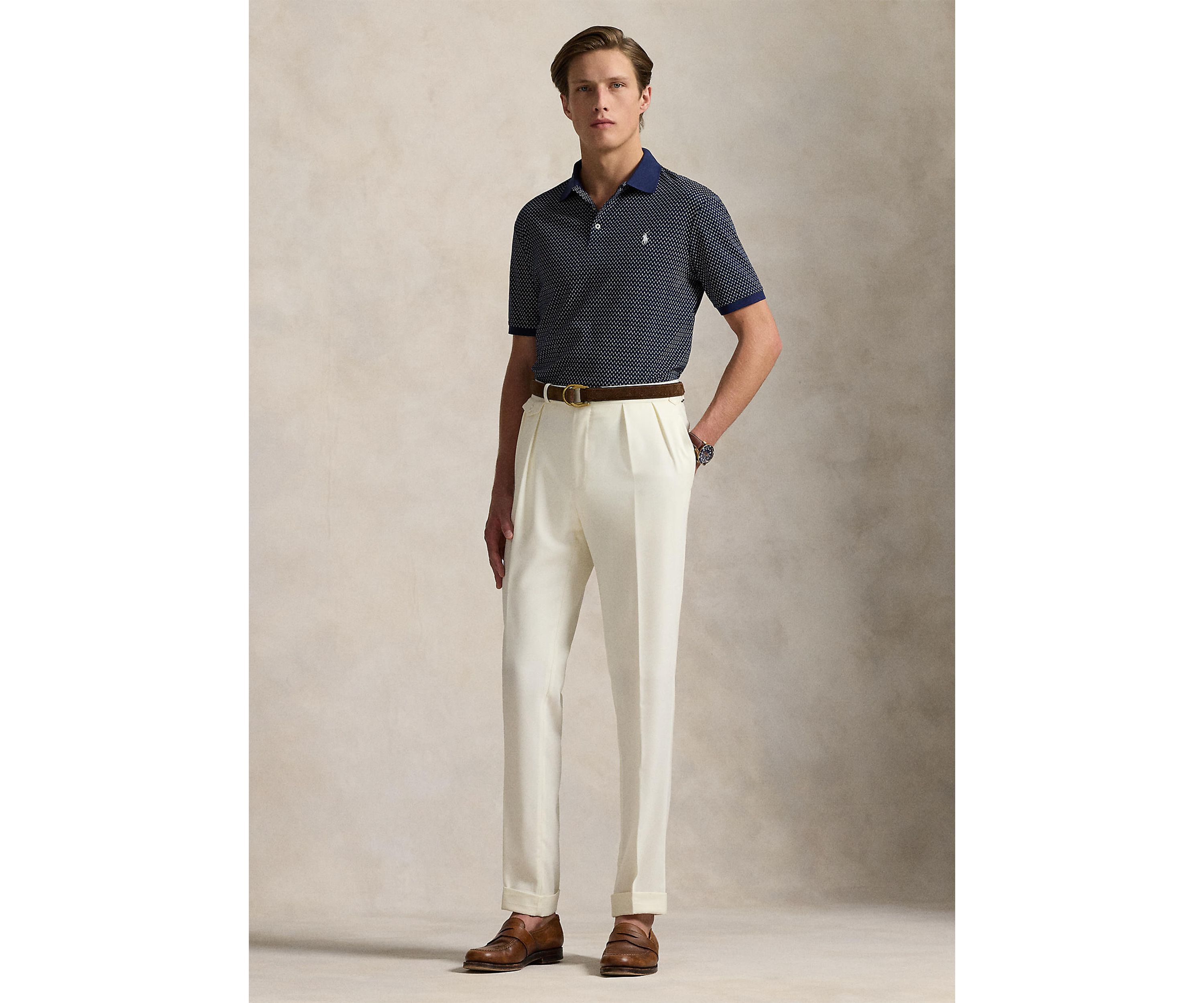 Classic Fit Print Soft Cotton Polo Shirt