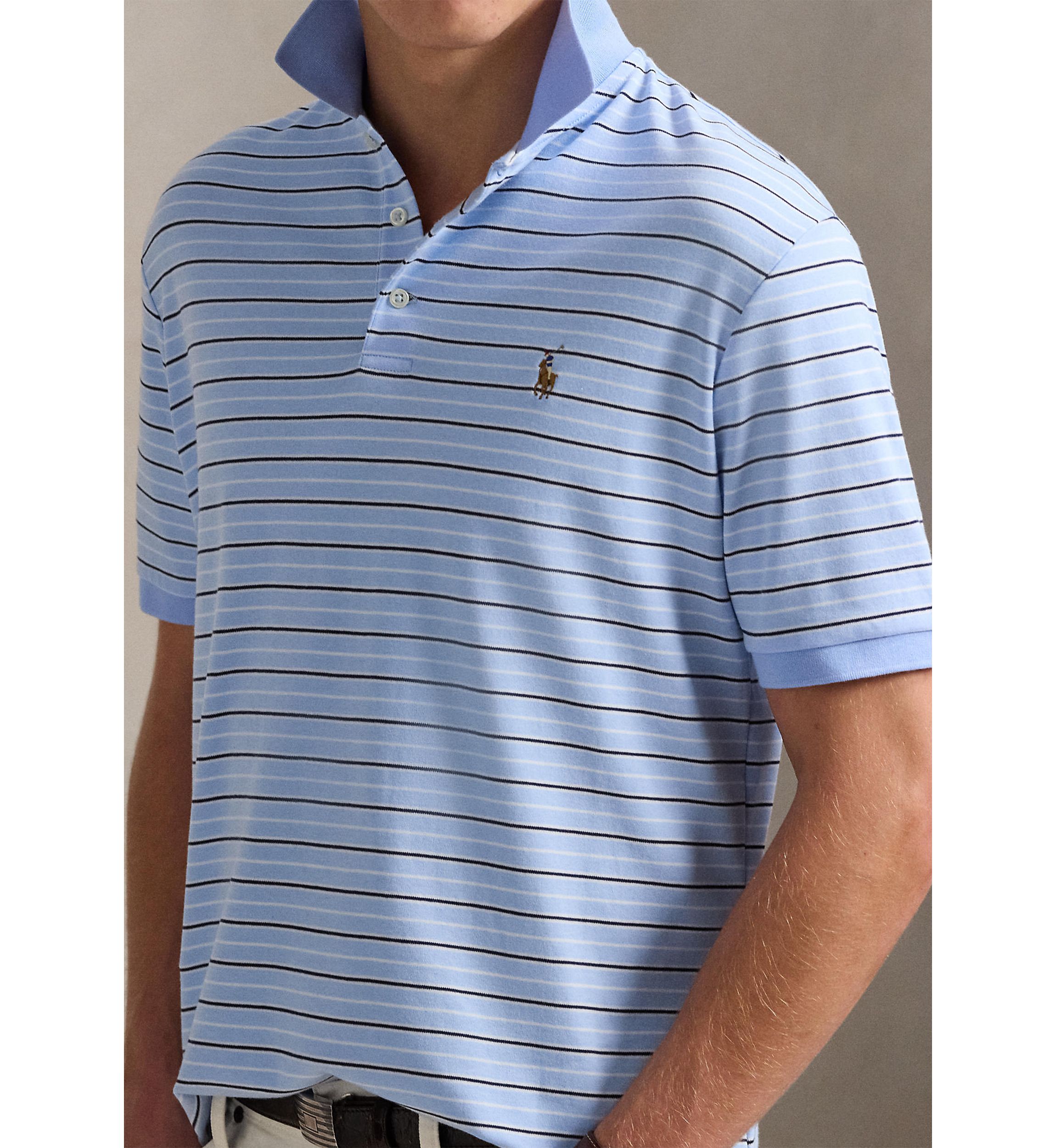 Classic Fit Striped Soft Cotton Polo Shirt