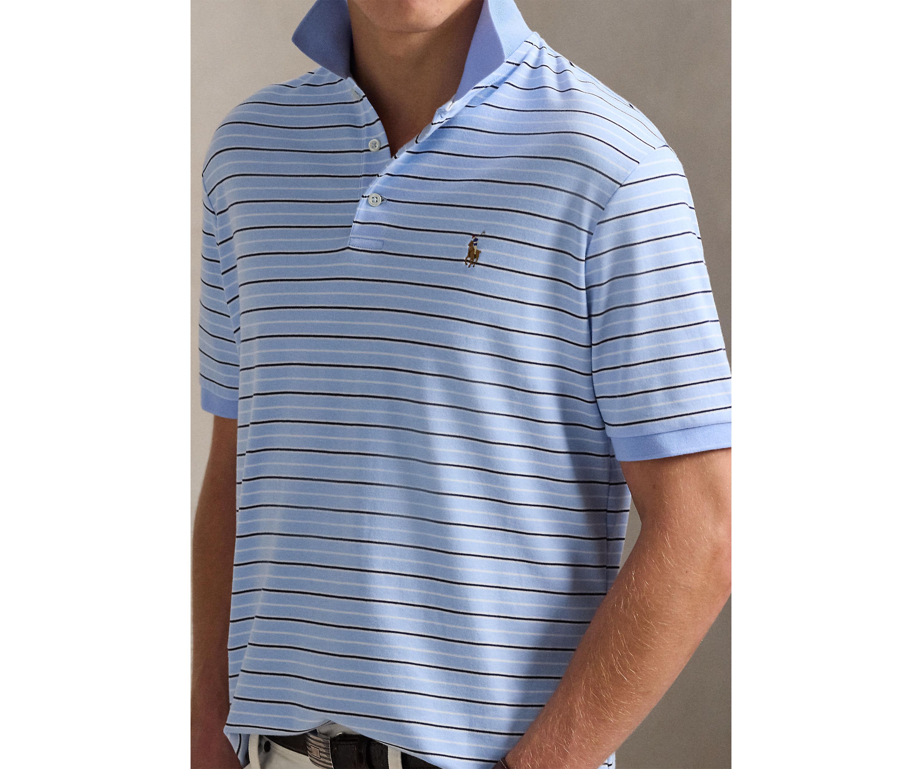 Classic Fit Striped Soft Cotton Polo Shirt