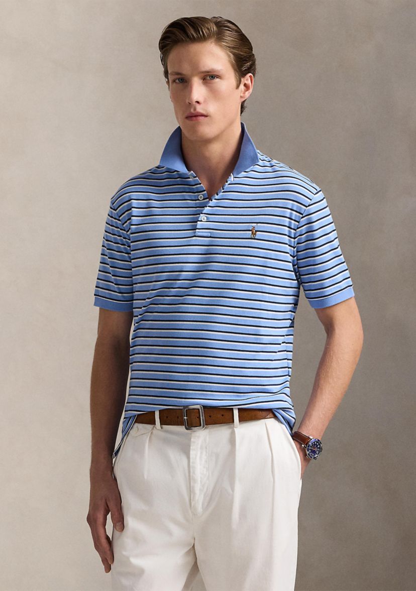 Classic Fit Striped Soft Cotton Polo Shirt
