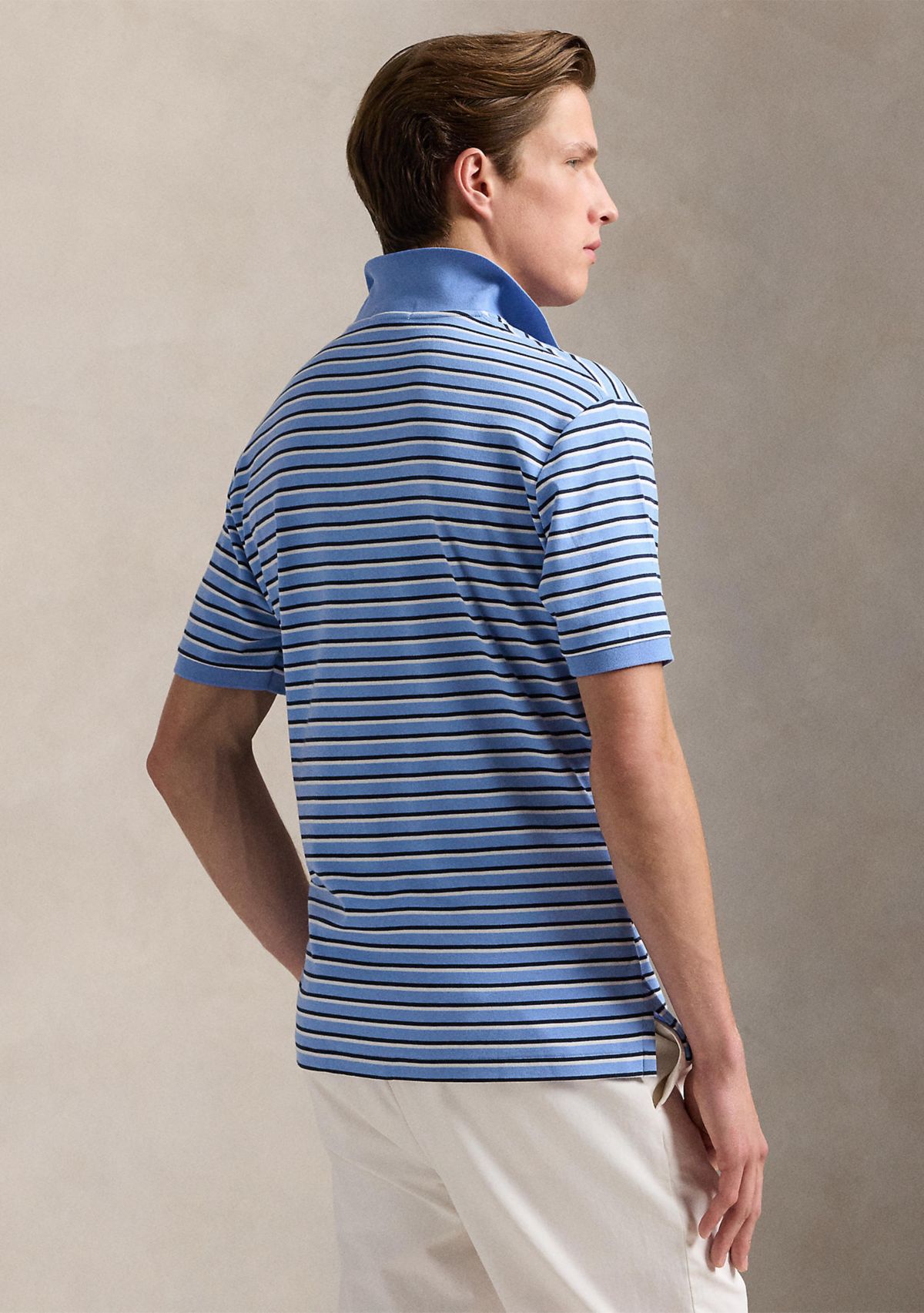 Classic Fit Striped Soft Cotton Polo Shirt