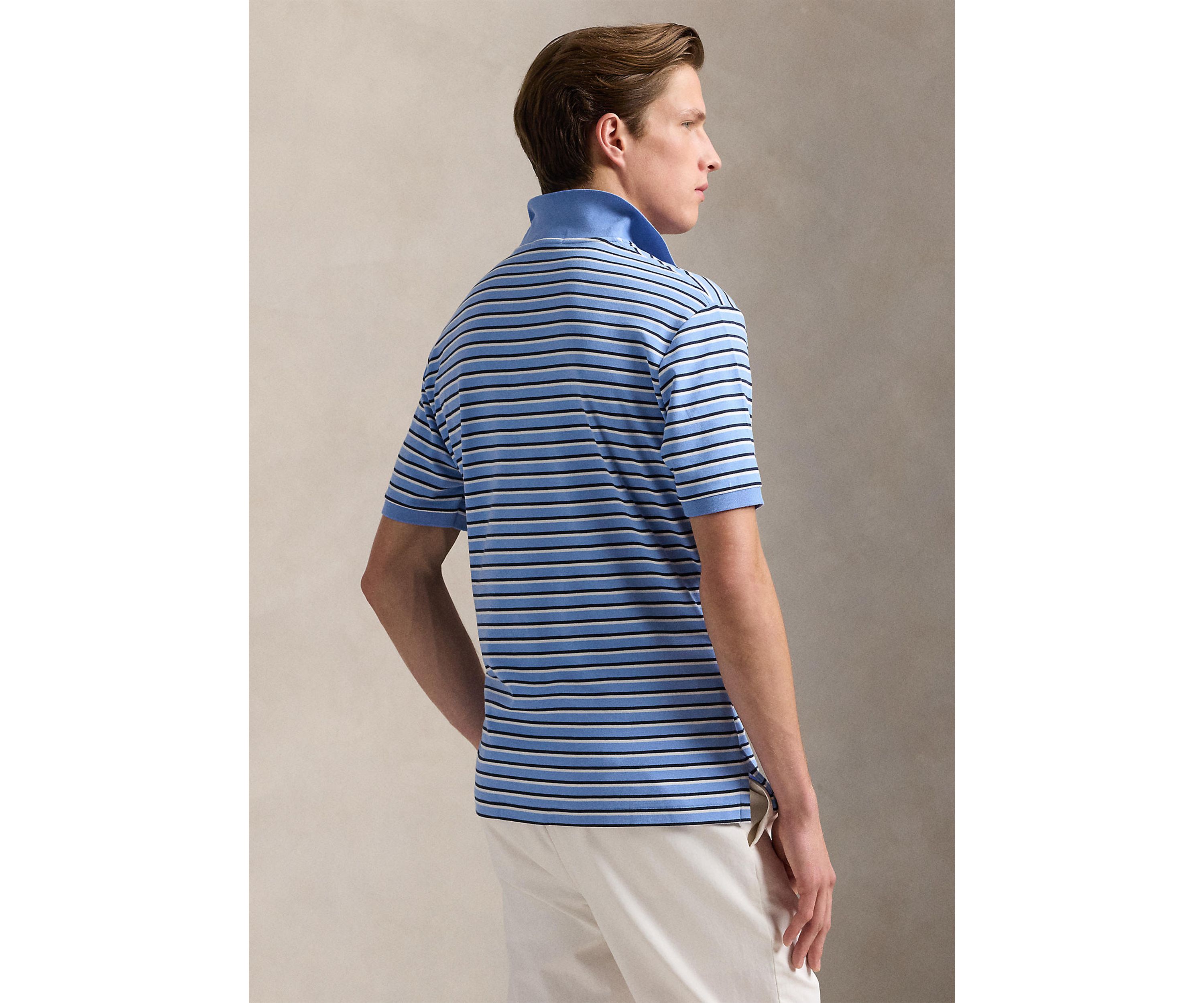 Classic Fit Striped Soft Cotton Polo Shirt