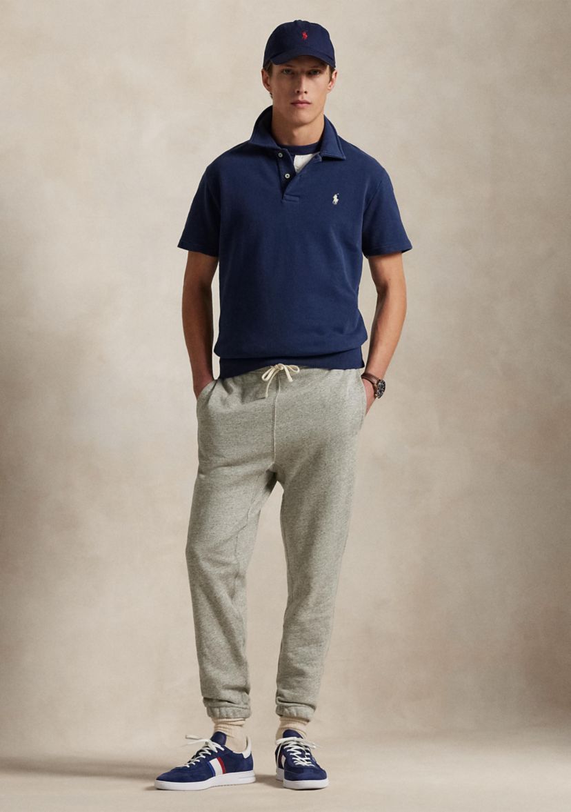 Loopback Fleece Polo Collar Short Sleeve Sweatshirt
