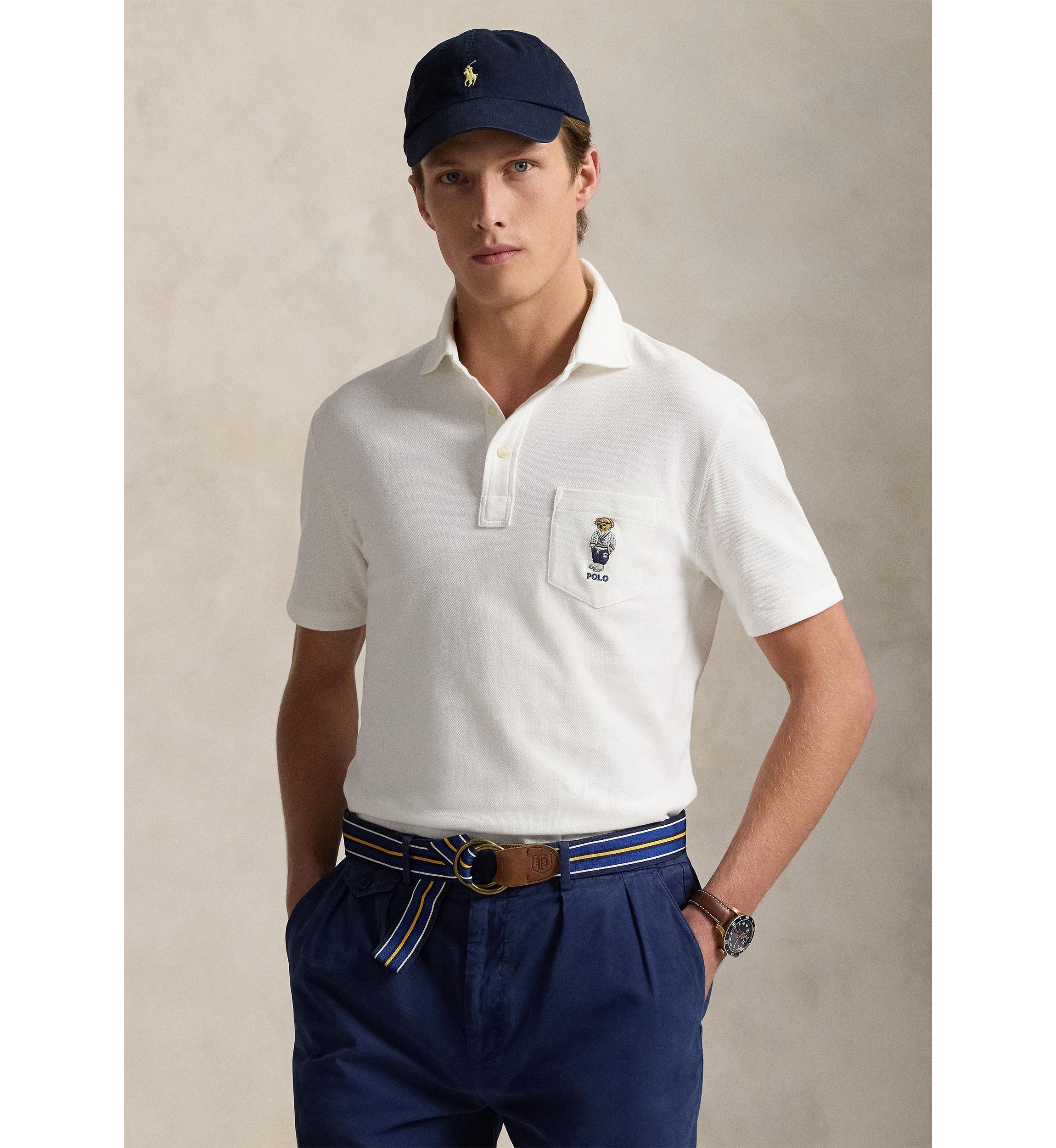 Custom Slim Polo Bear Mesh Polo Shirt