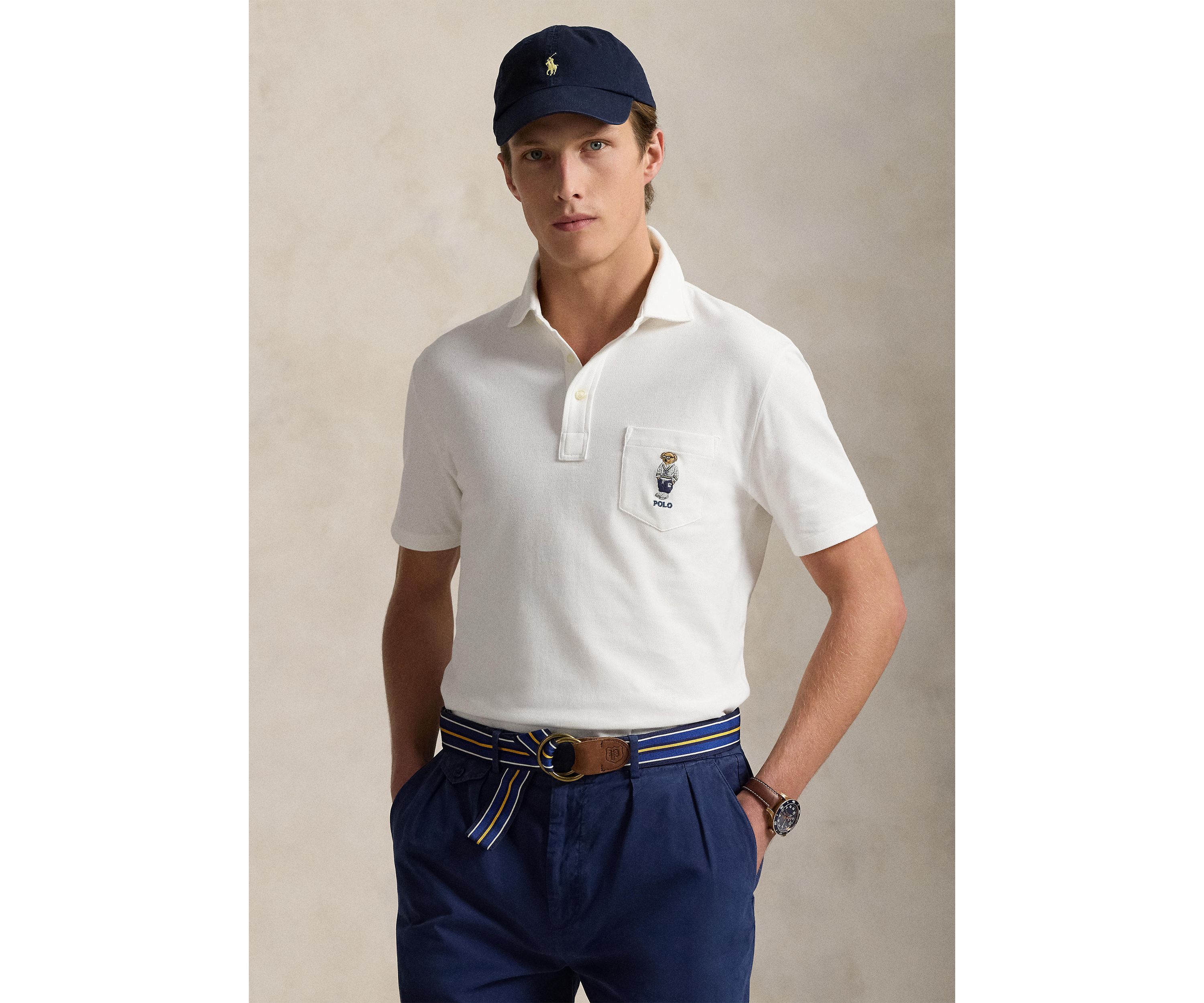 Custom Slim Polo Bear Mesh Polo Shirt