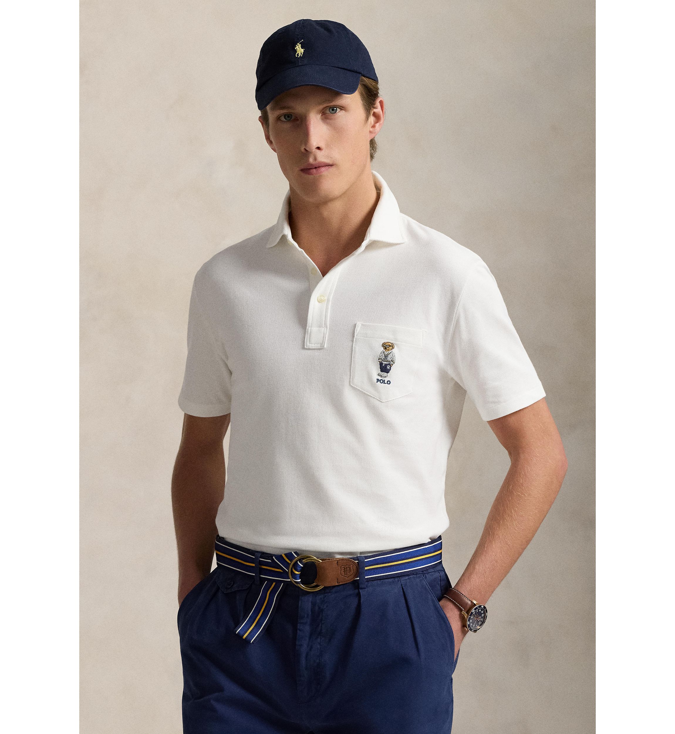 Custom Slim Polo Bear Mesh Polo Shirt