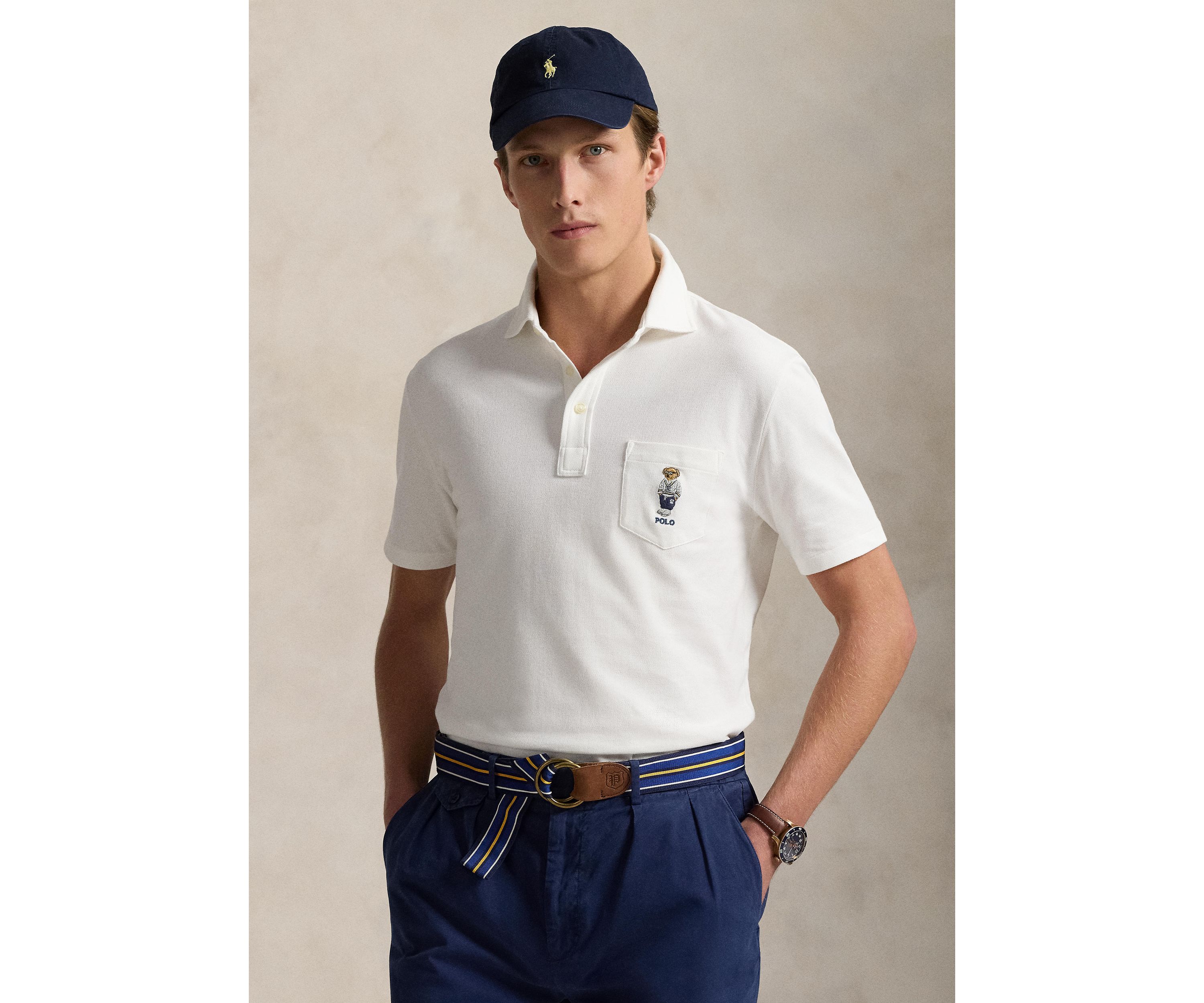 Custom Slim Polo Bear Mesh Polo Shirt