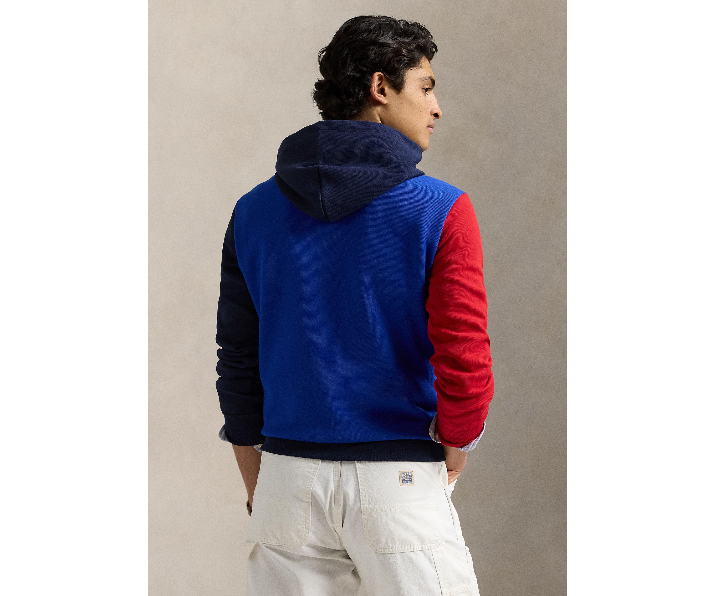 Color-Blocked Double-Knit Mesh Hoodie