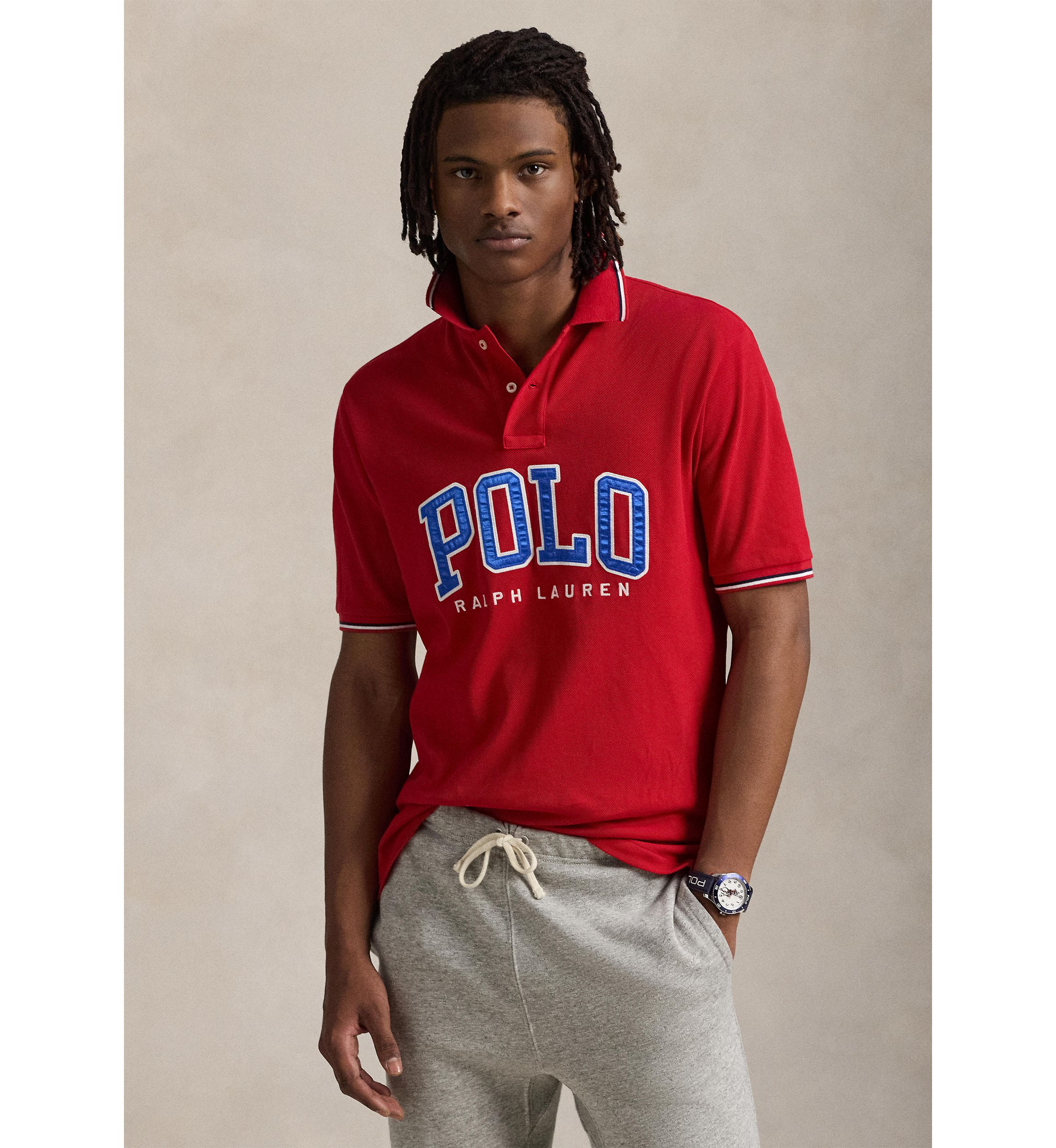 Classic Fit Logo Mesh Polo Shirt