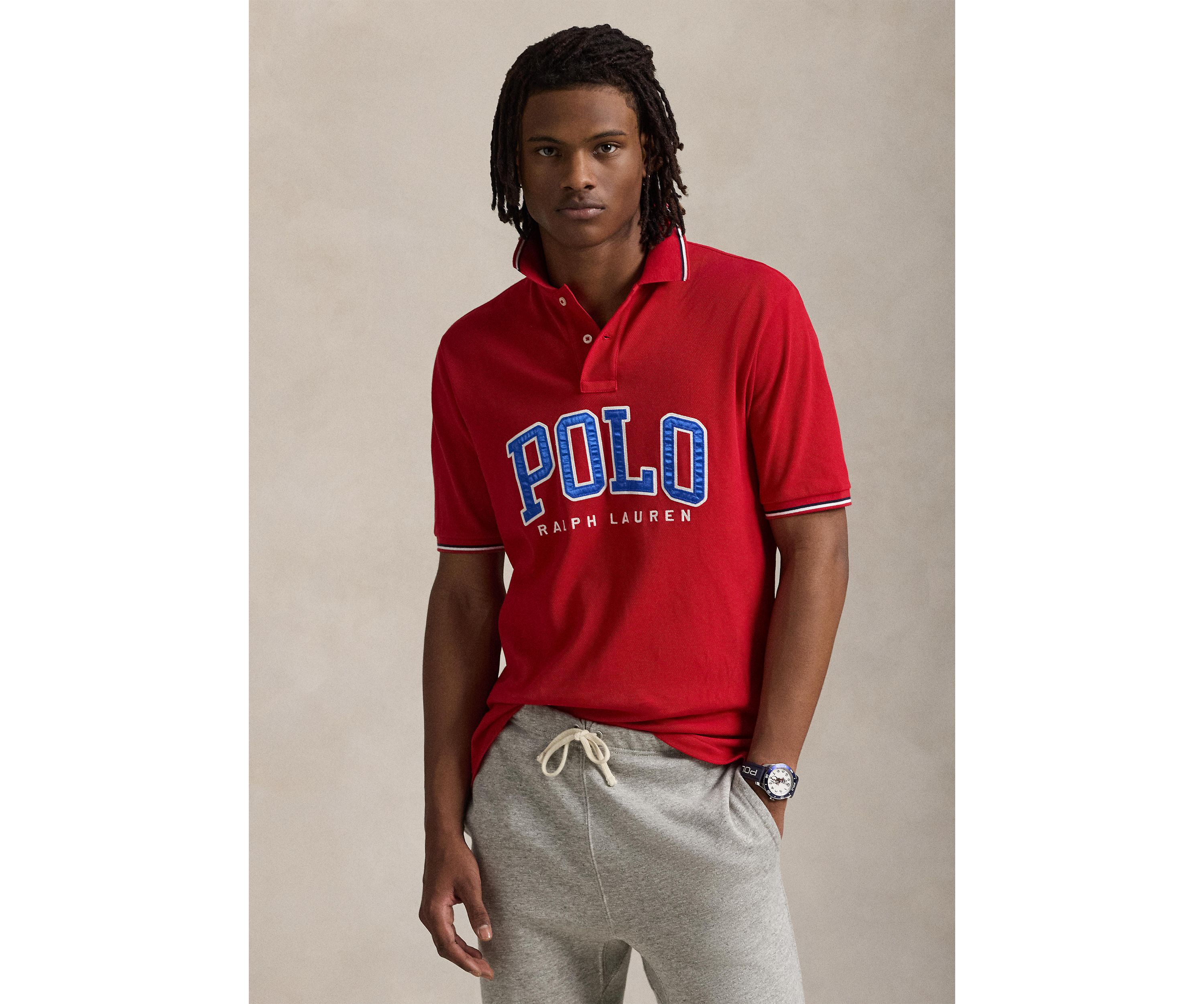 Classic Fit Logo Mesh Polo Shirt