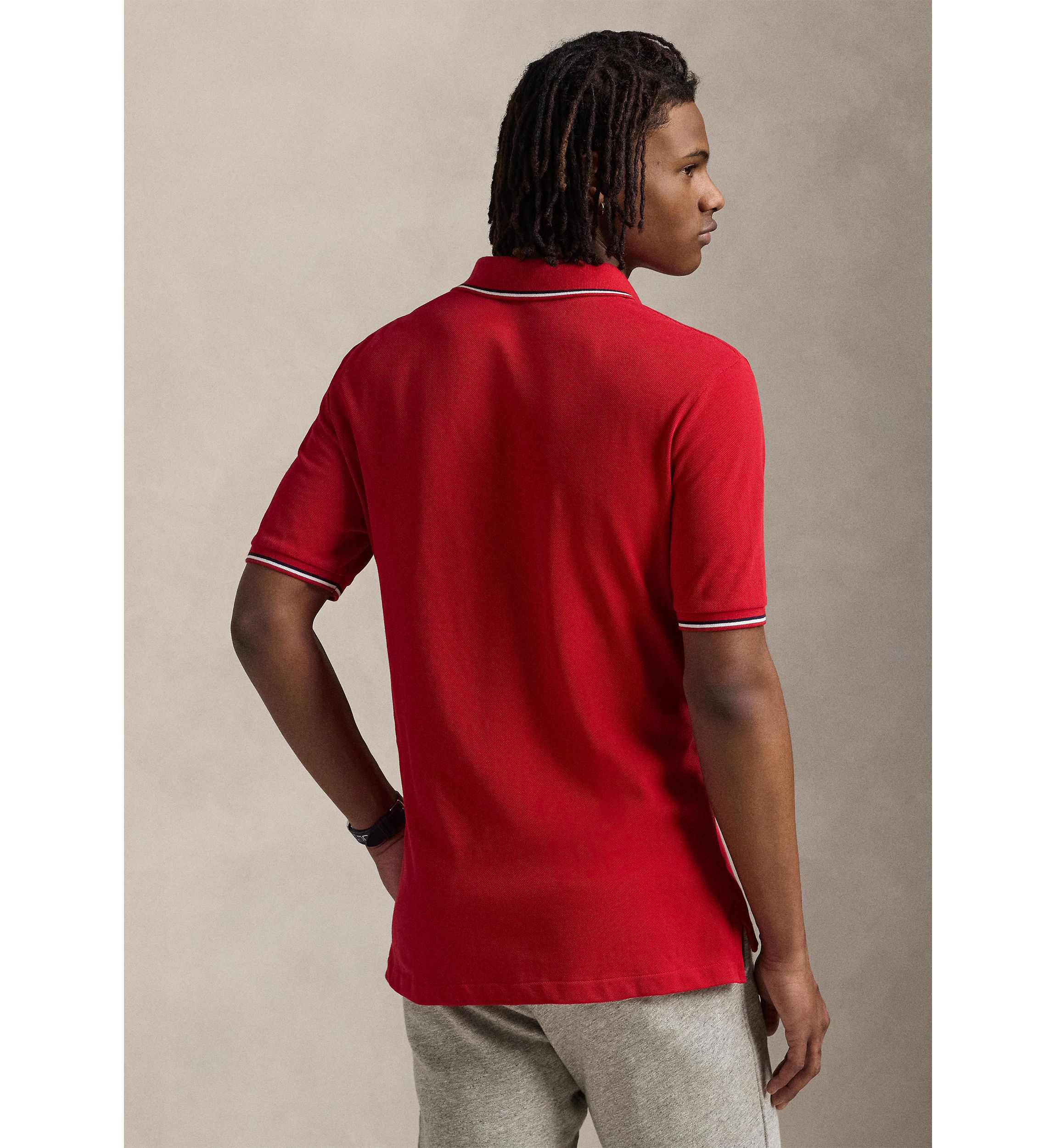 Classic Fit Logo Mesh Polo Shirt