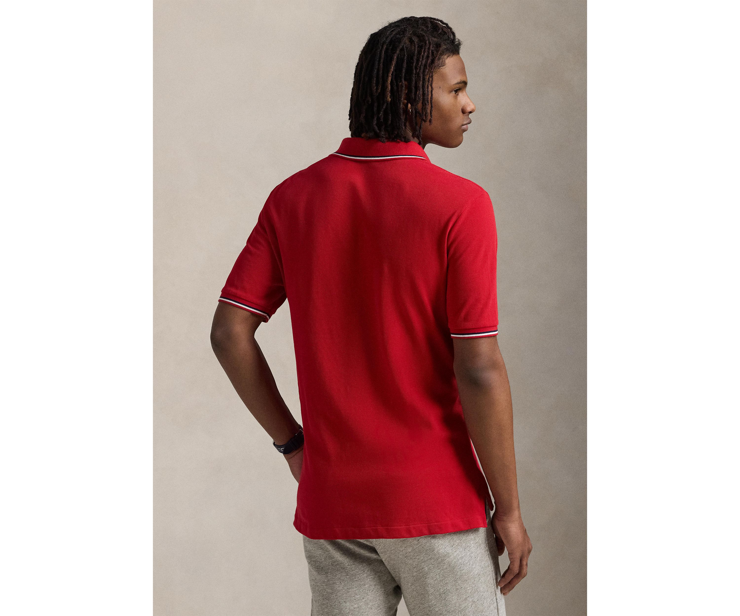 Classic Fit Logo Mesh Polo Shirt