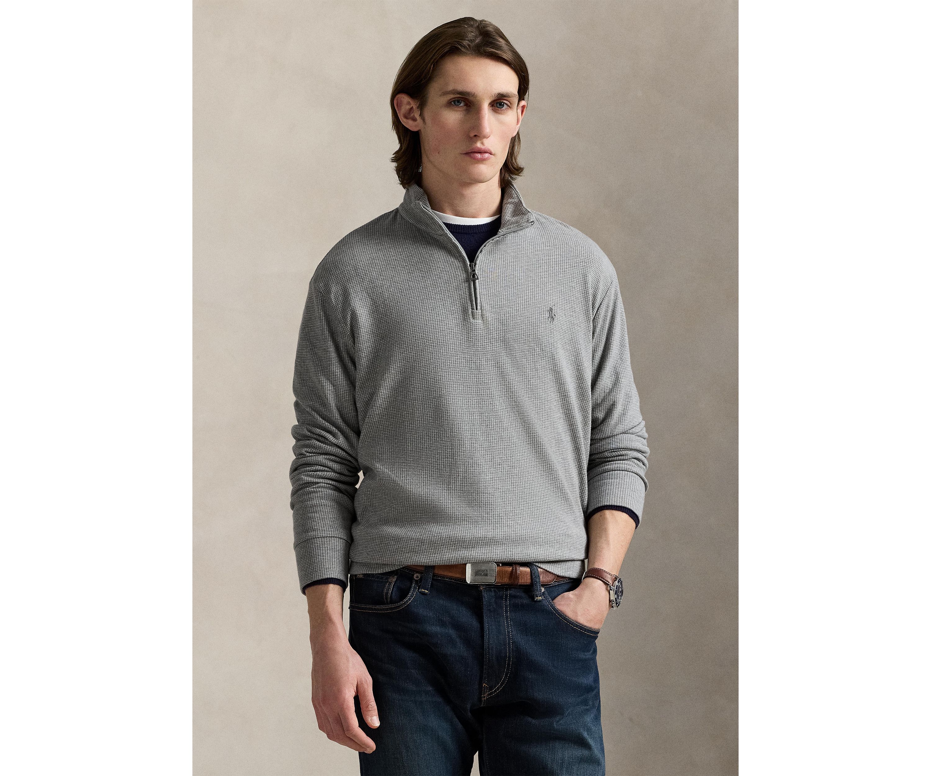 Luxury Jersey Houndstooth Pullover