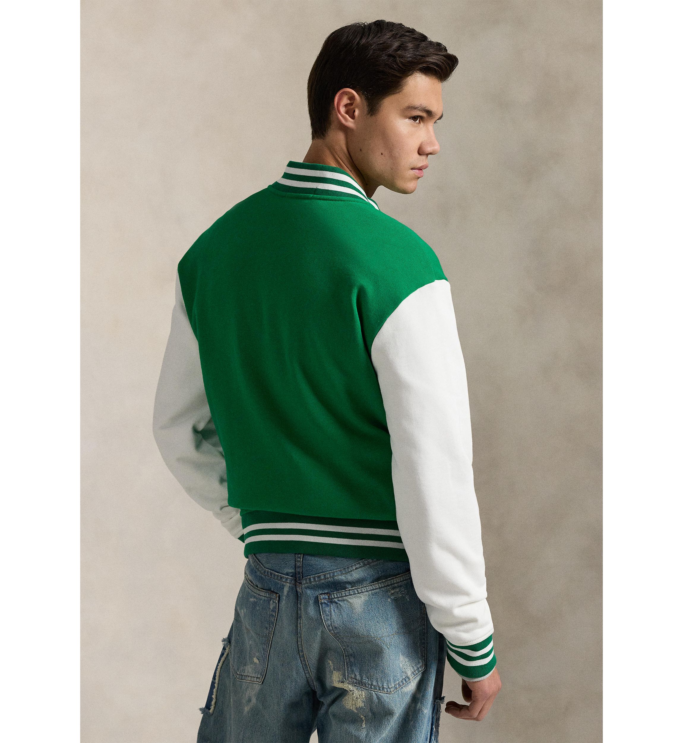 Fleece Graphic Baseball Jacket