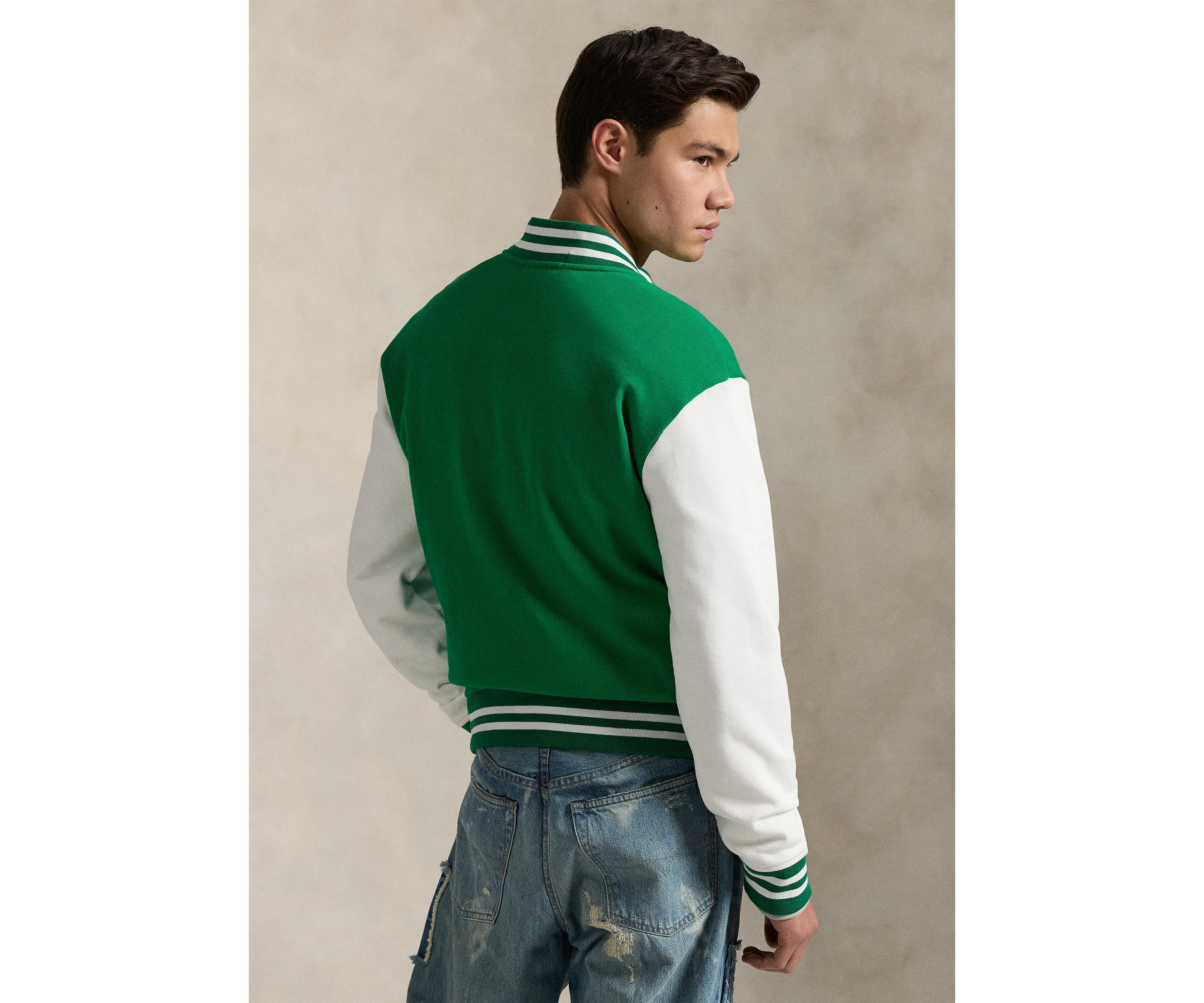 Fleece Graphic Baseball Jacket