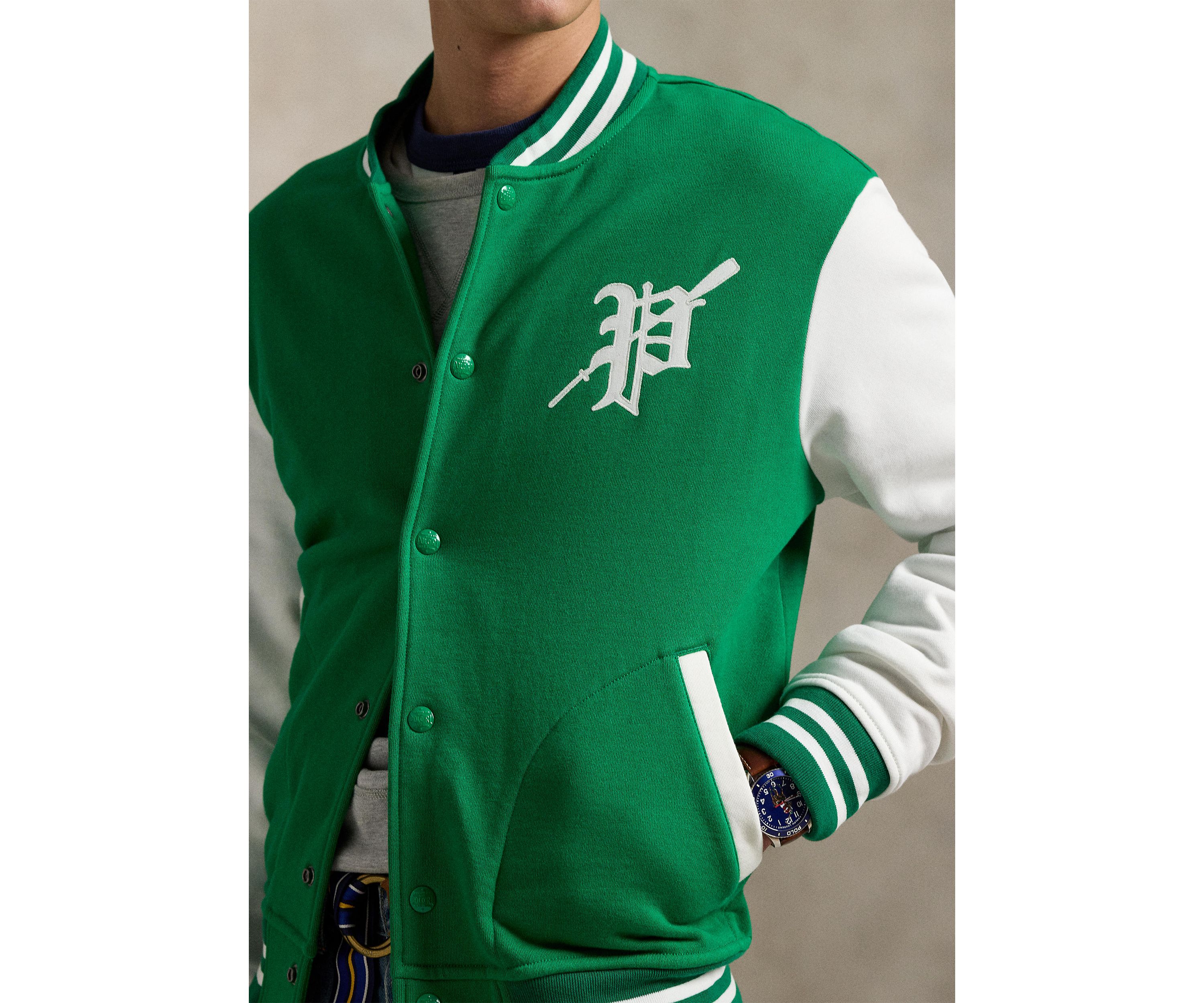 Fleece Graphic Baseball Jacket