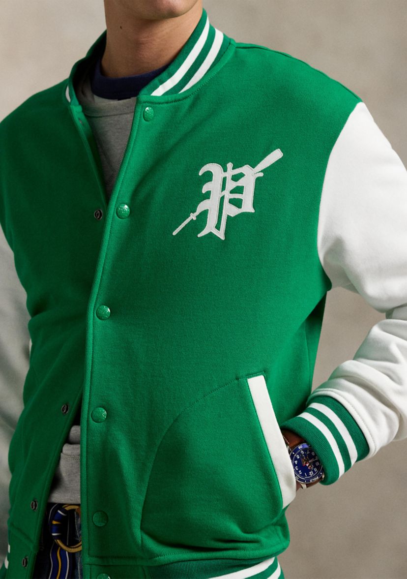 Fleece Graphic Baseball Jacket