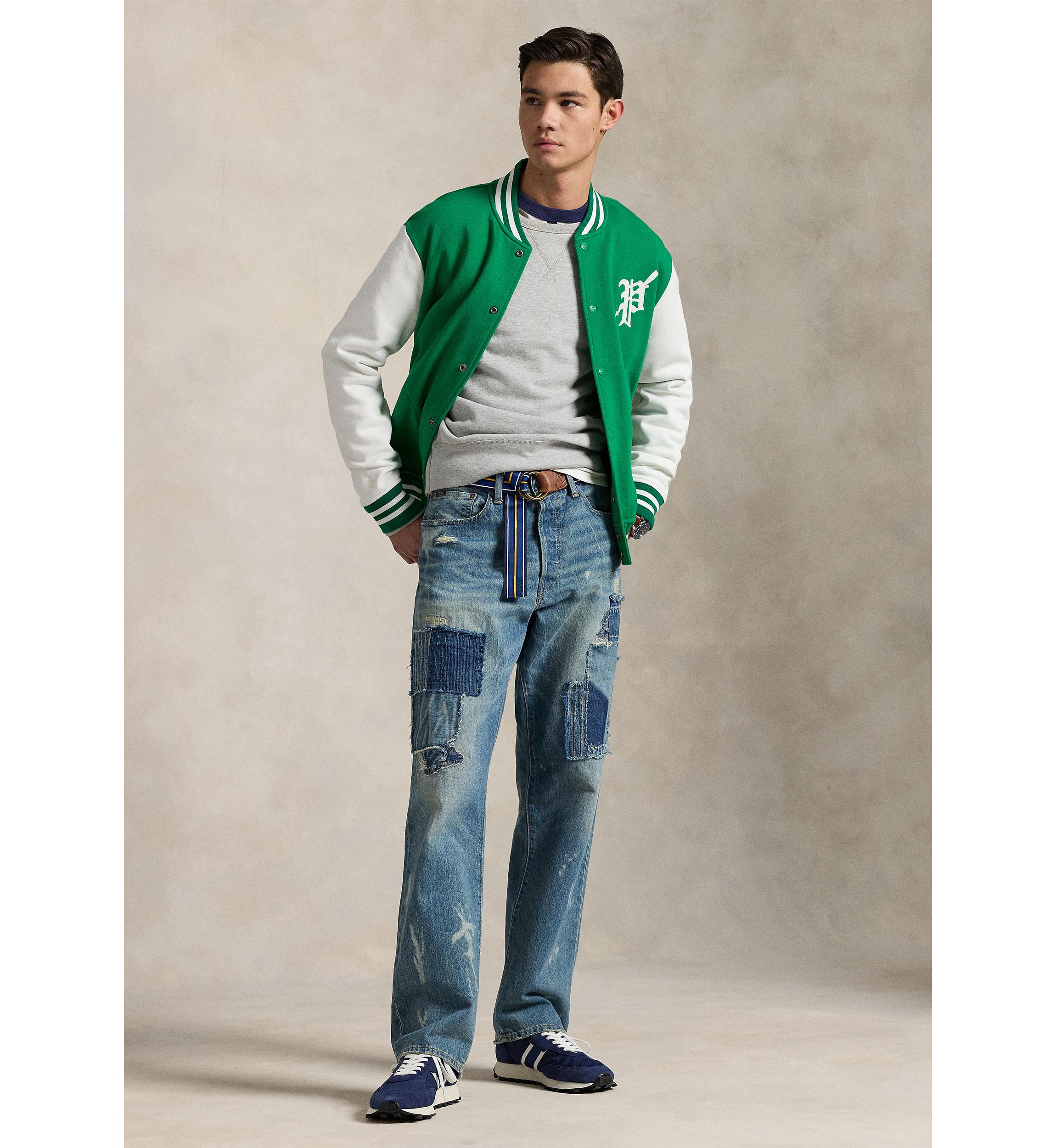 Fleece Graphic Baseball Jacket