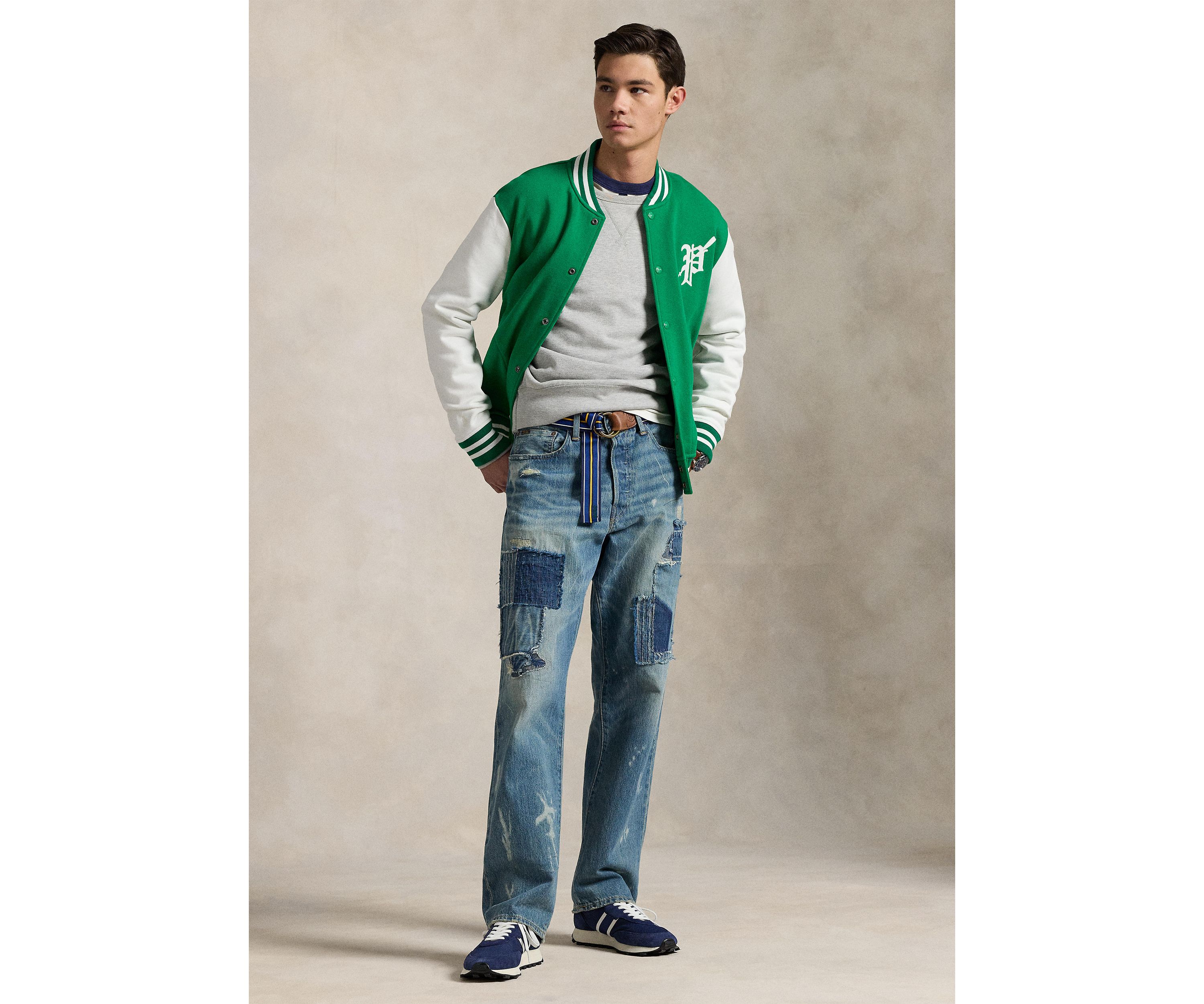 Fleece Graphic Baseball Jacket