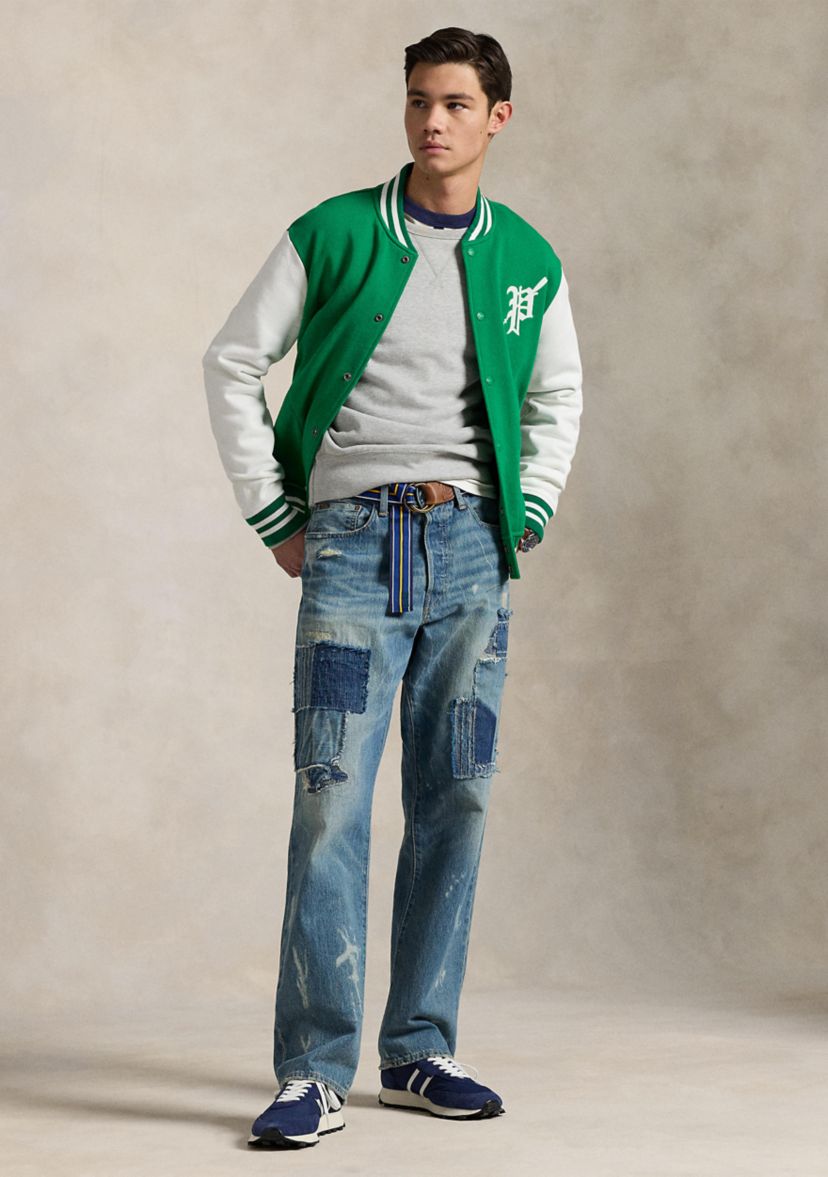Fleece Graphic Baseball Jacket