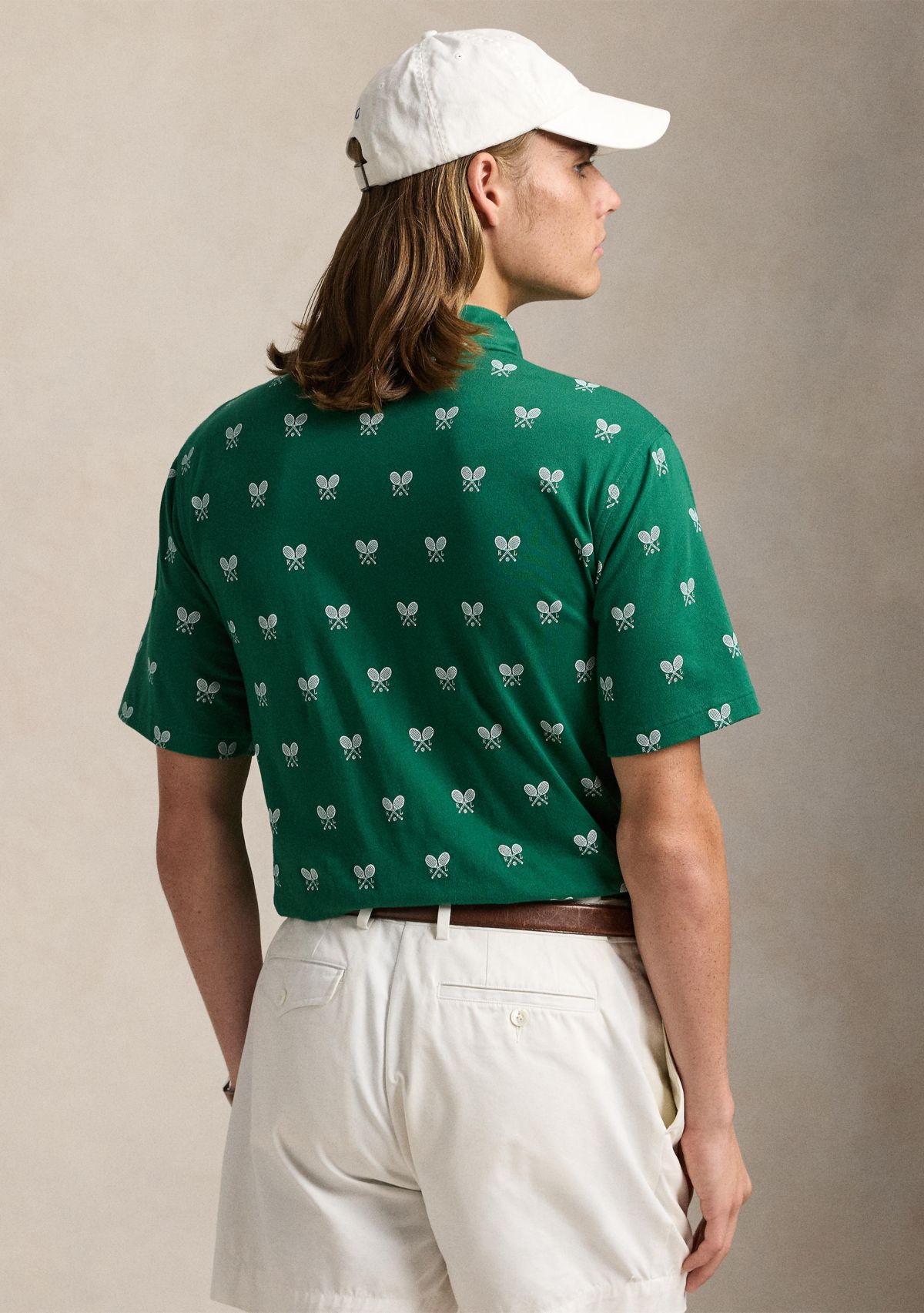 Classic Fit Racquet-Print Polo Shirt