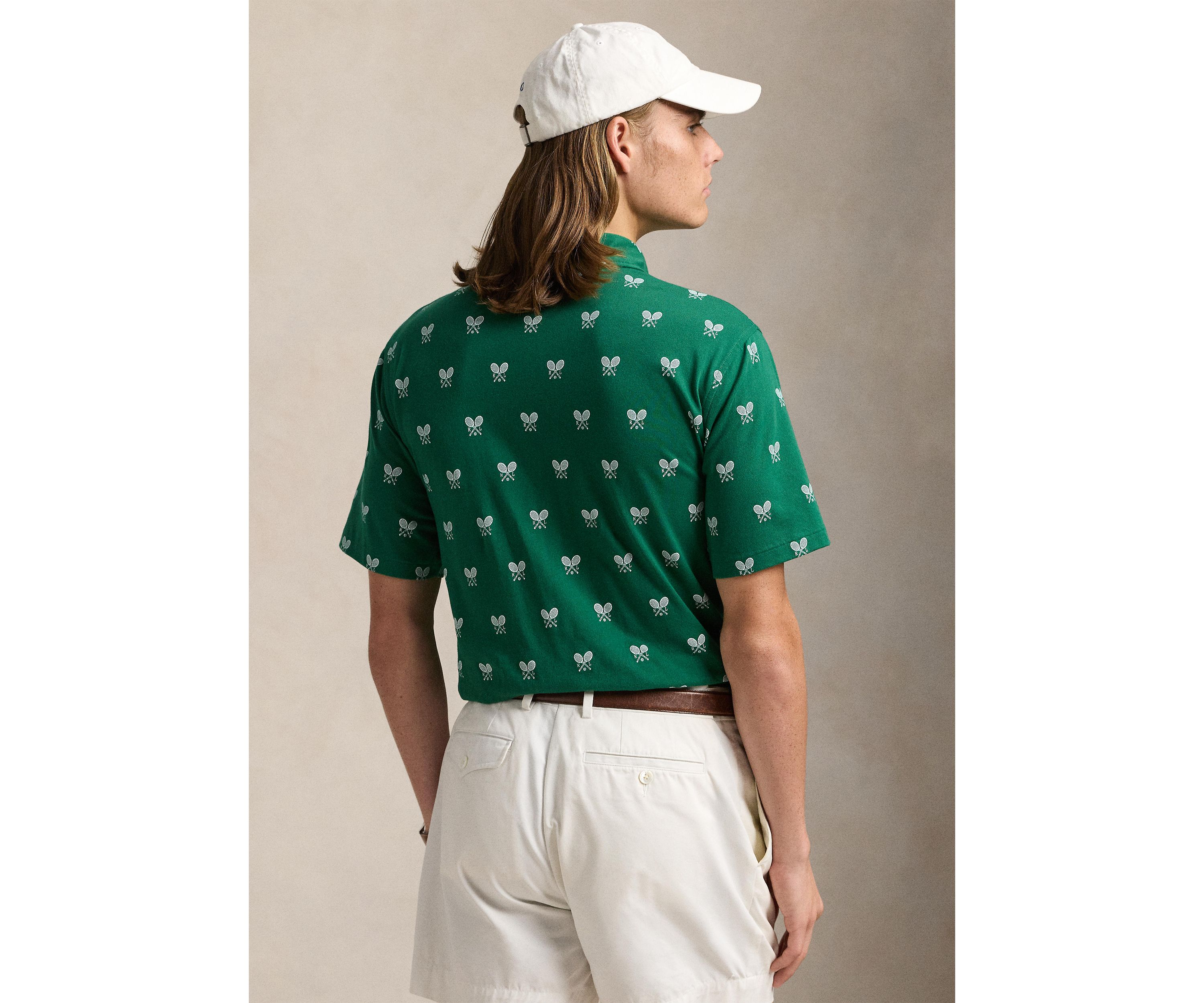 Classic Fit Racquet-Print Polo Shirt