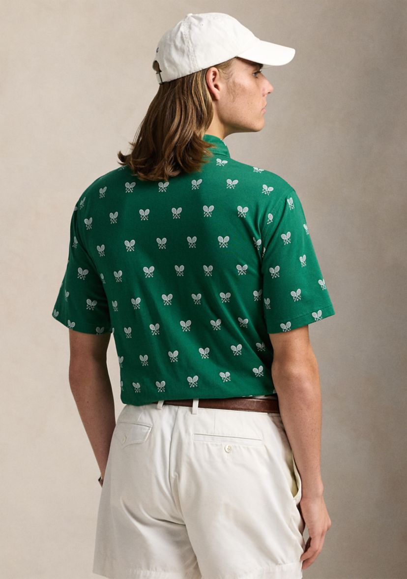 Classic Fit Racquet-Print Polo Shirt
