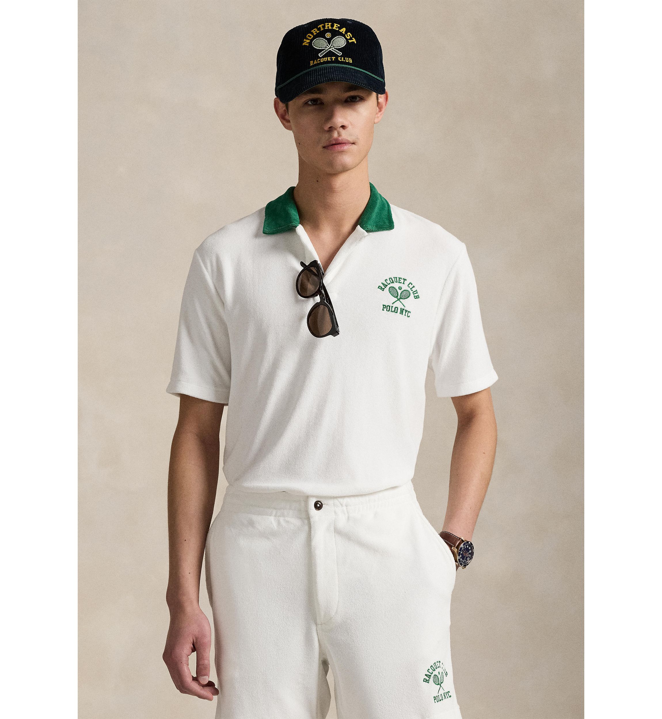 Standard Fit Terry Graphic Polo Shirt