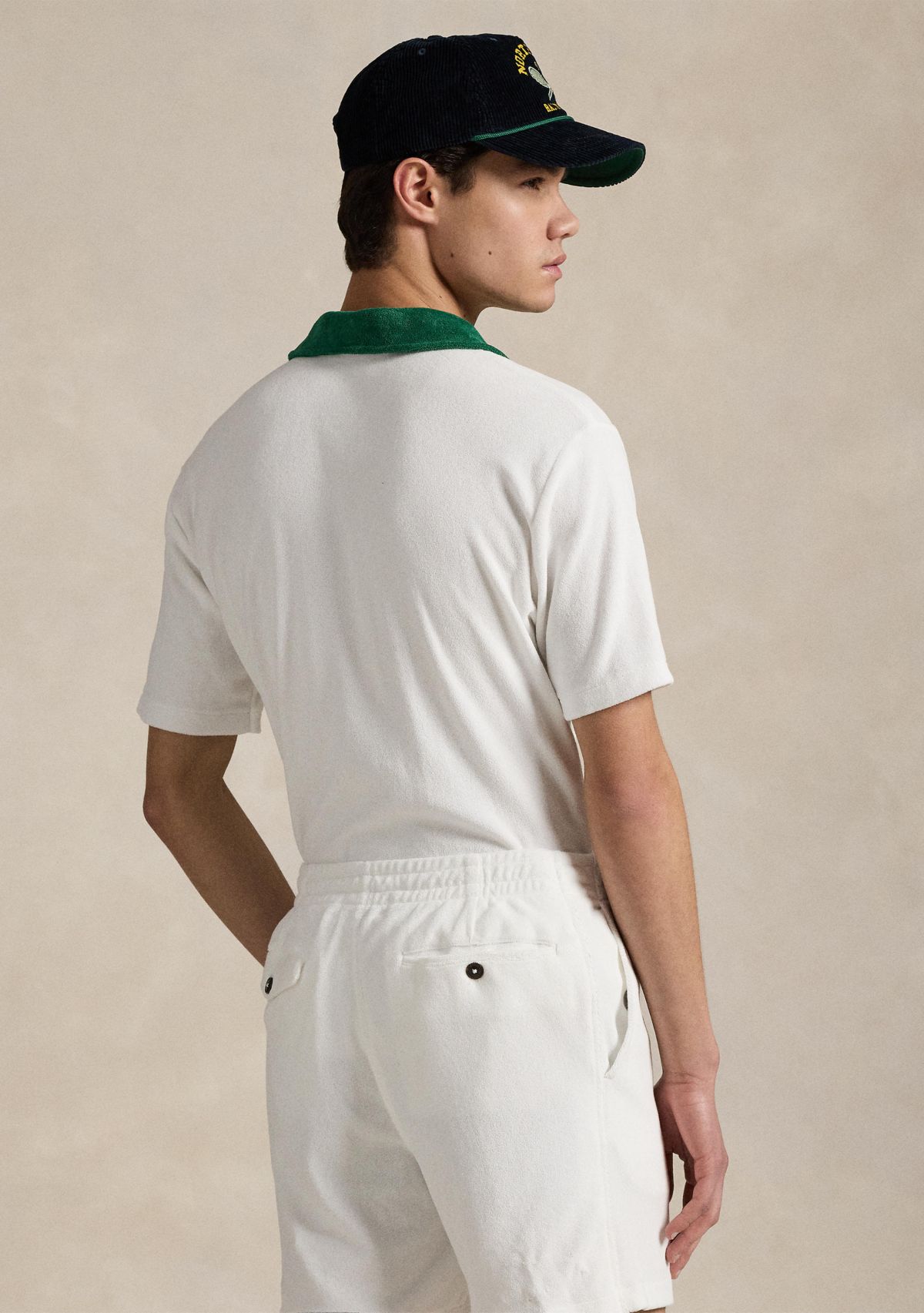 Standard Fit Terry Graphic Polo Shirt