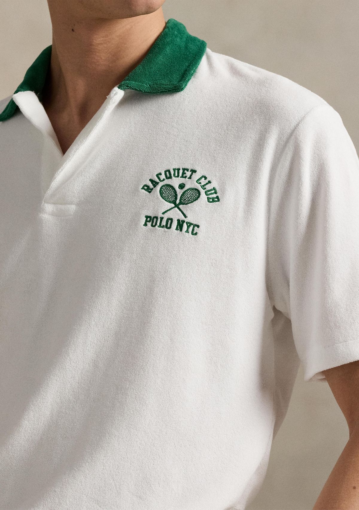 Standard Fit Terry Graphic Polo Shirt
