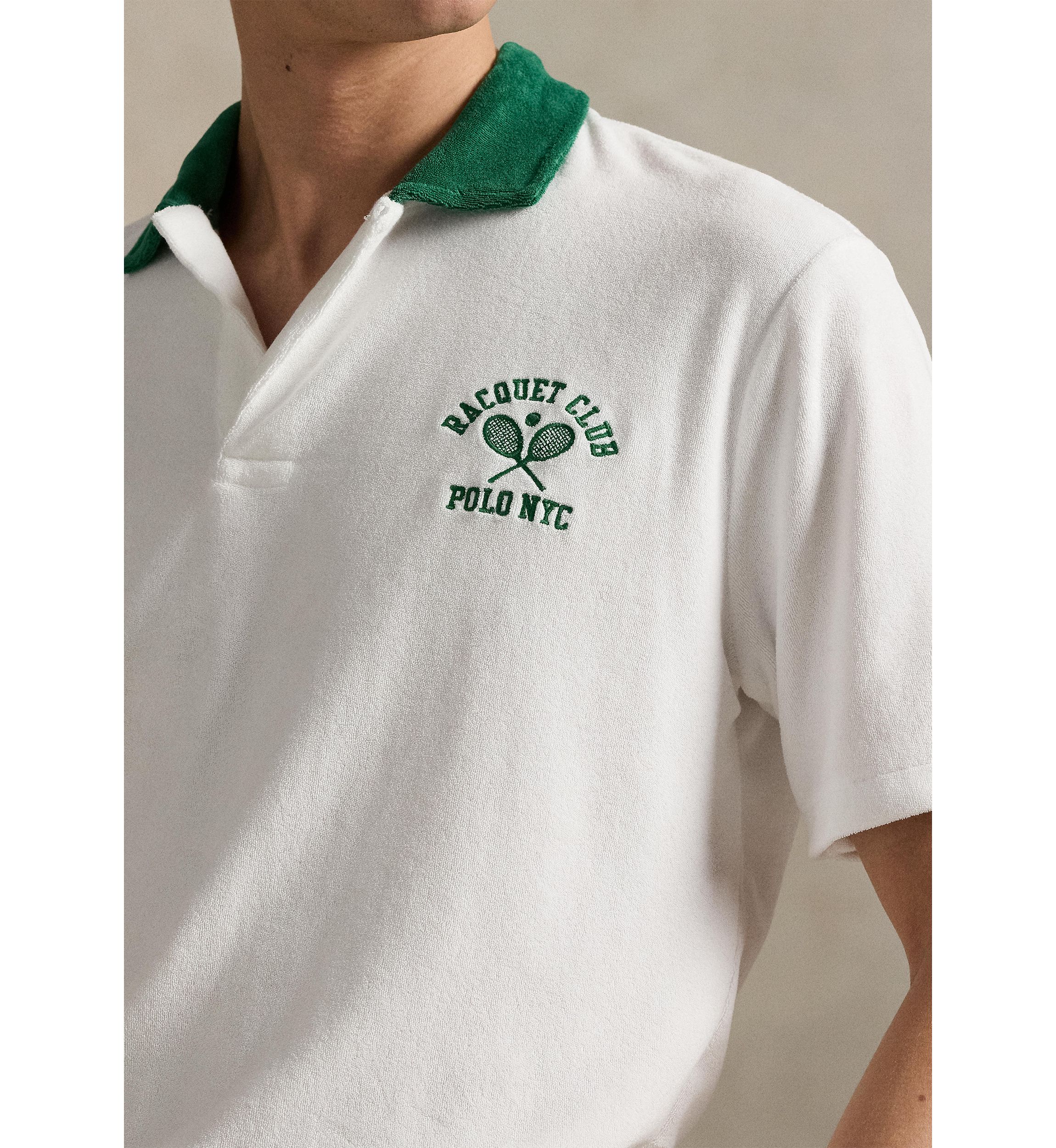 Standard Fit Terry Graphic Polo Shirt