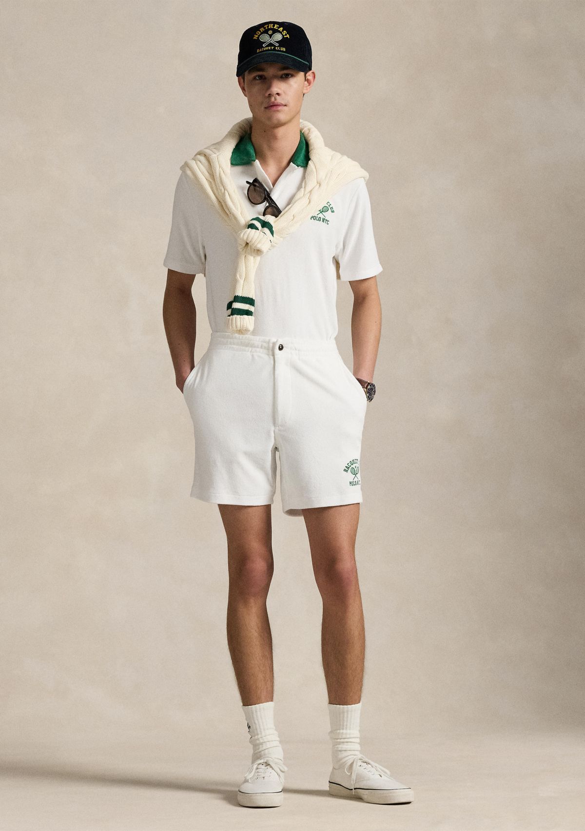Standard Fit Terry Graphic Polo Shirt