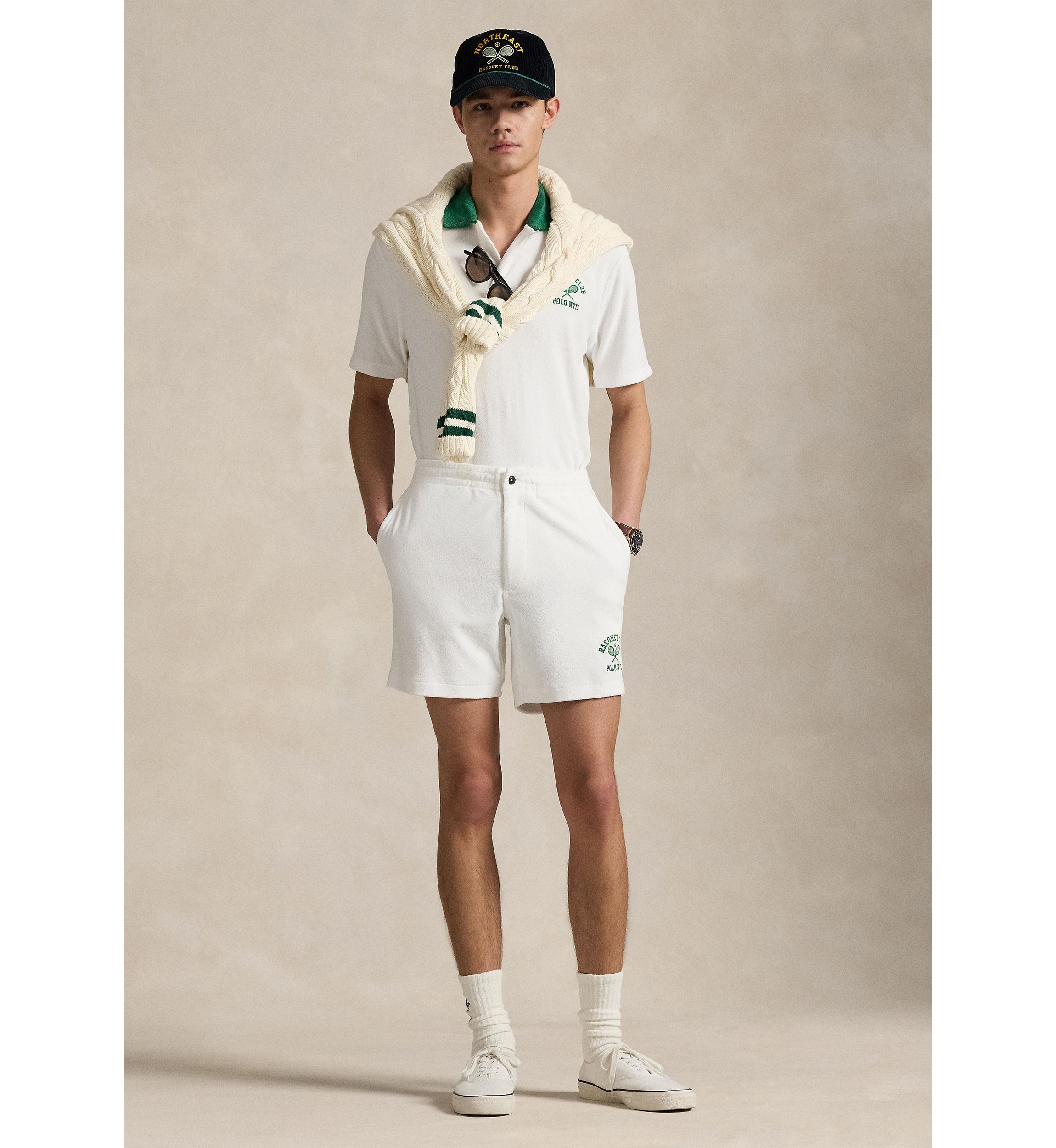 Standard Fit Terry Graphic Polo Shirt
