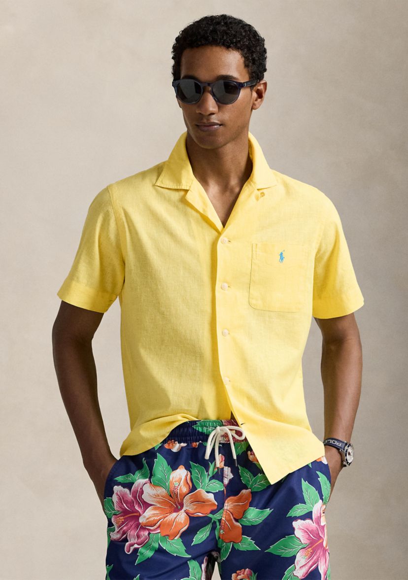 Classic Fit Linen Cotton Camp Shirt