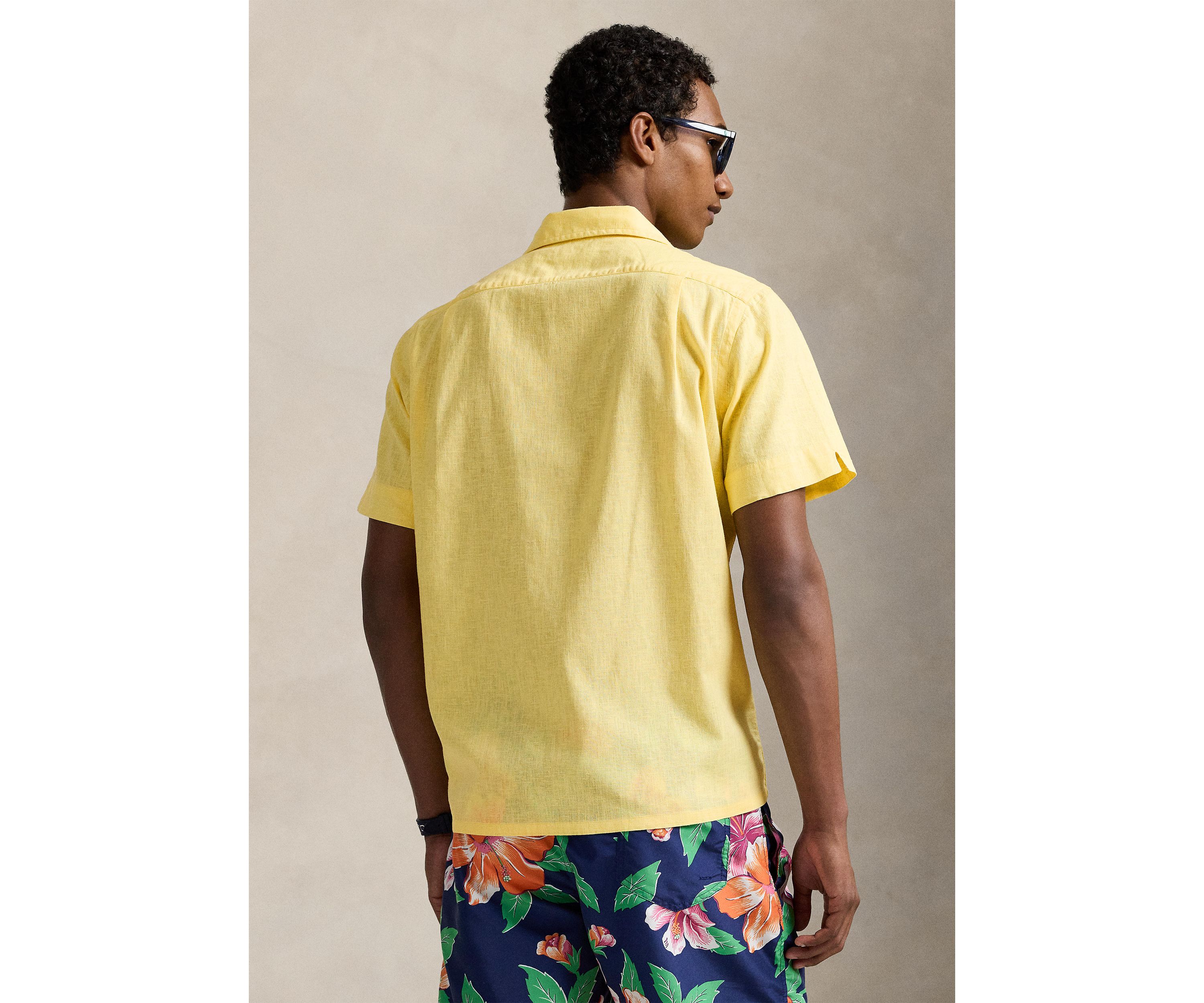 Classic Fit Linen Cotton Camp Shirt