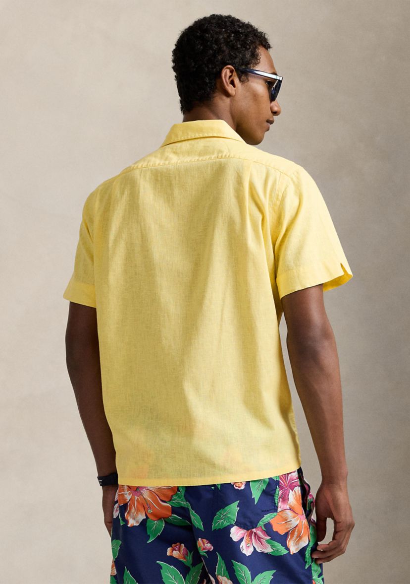 Classic Fit Linen Cotton Camp Shirt