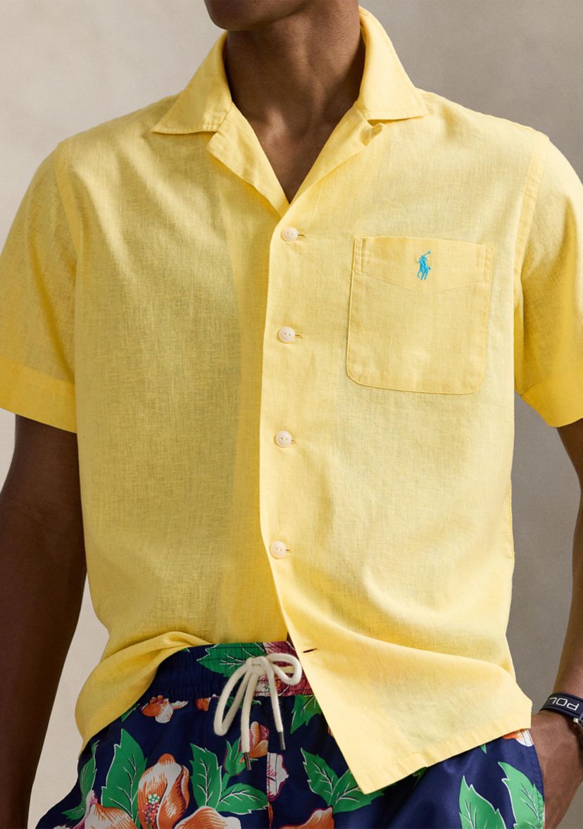 Classic Fit Linen Cotton Camp Shirt