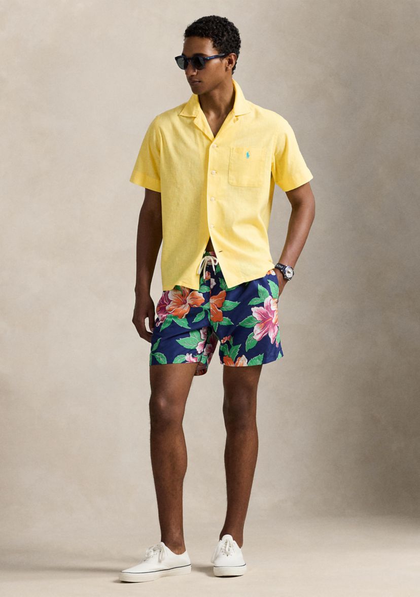 Classic Fit Linen Cotton Camp Shirt