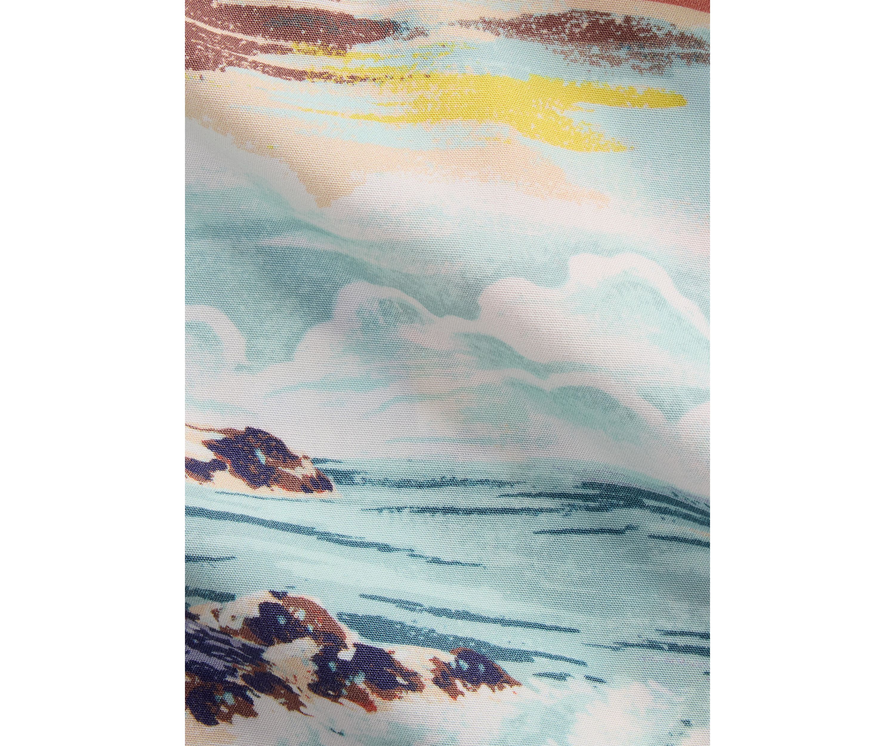 Classic Fit Patchwork Print Camp Shirt
